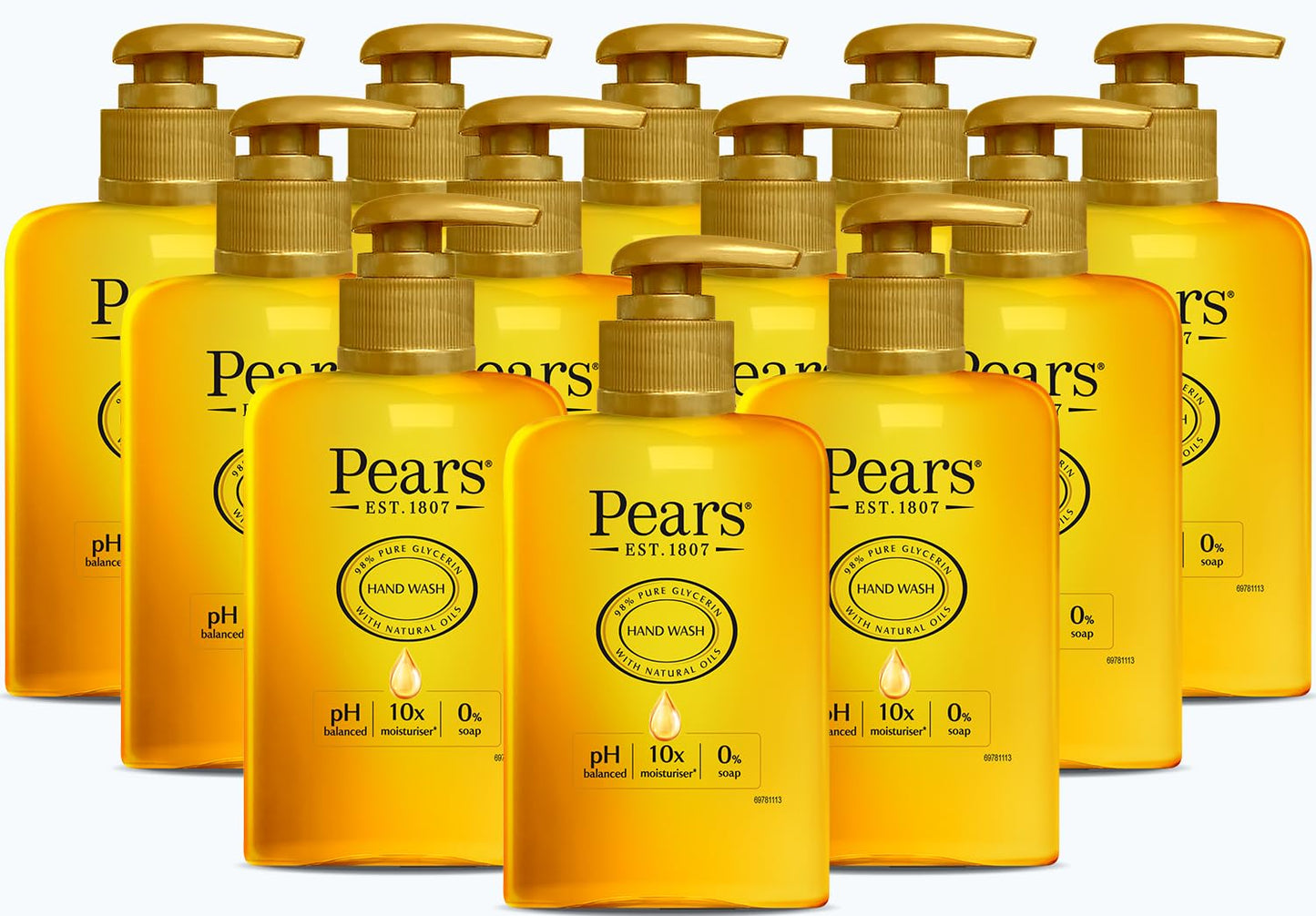 Pears Pure & Gentle Moisturising Liquid Hand Wash - Enriched with Glycerin and Formulated with Natural Oils, 10x More Moisturiser* - Soap-free