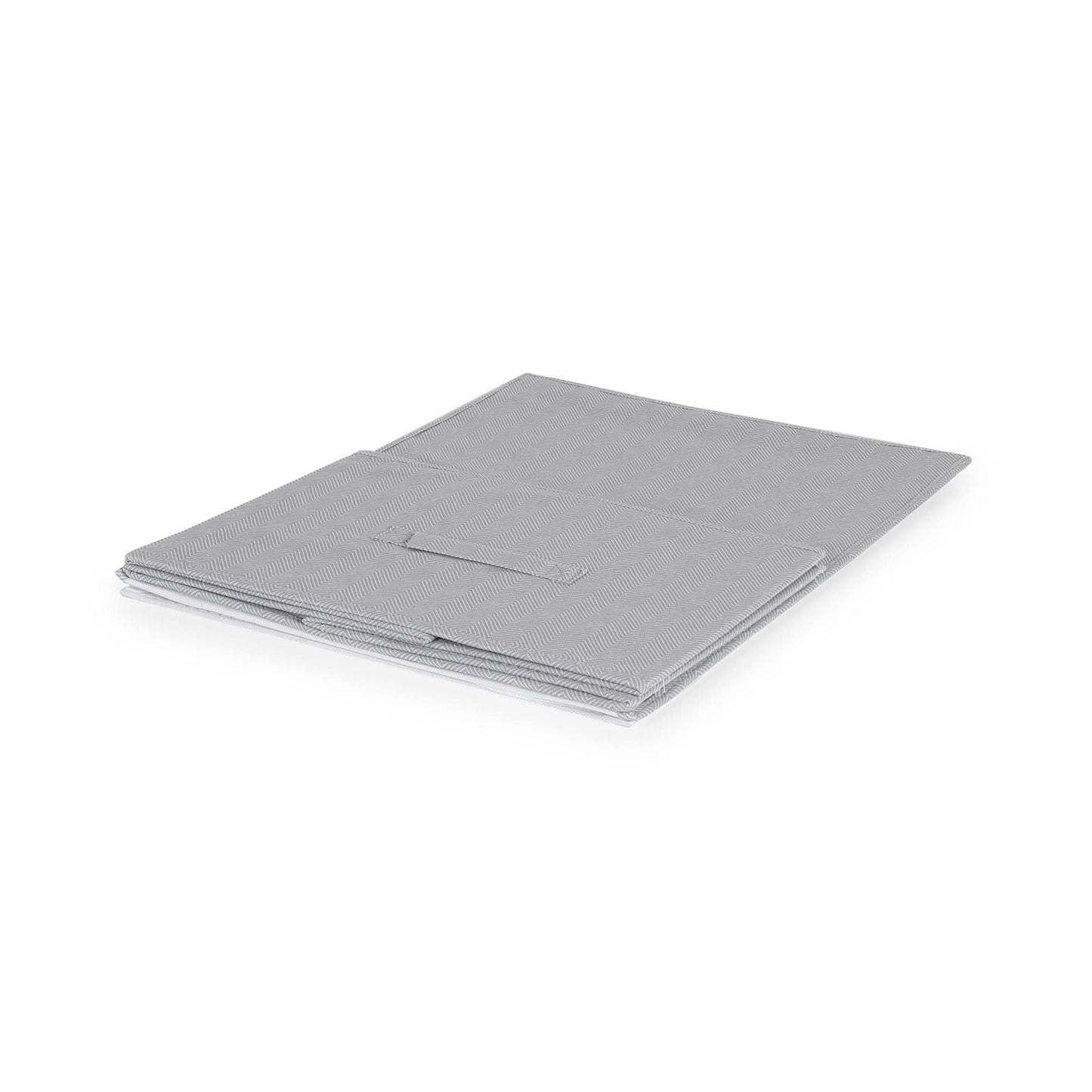 Compactor Foldable Storage Box with Lid, Non-Woven Polypropylene and Cardboard, 40 x 50 x 25cm, Boston Range, Grey, RAN10907