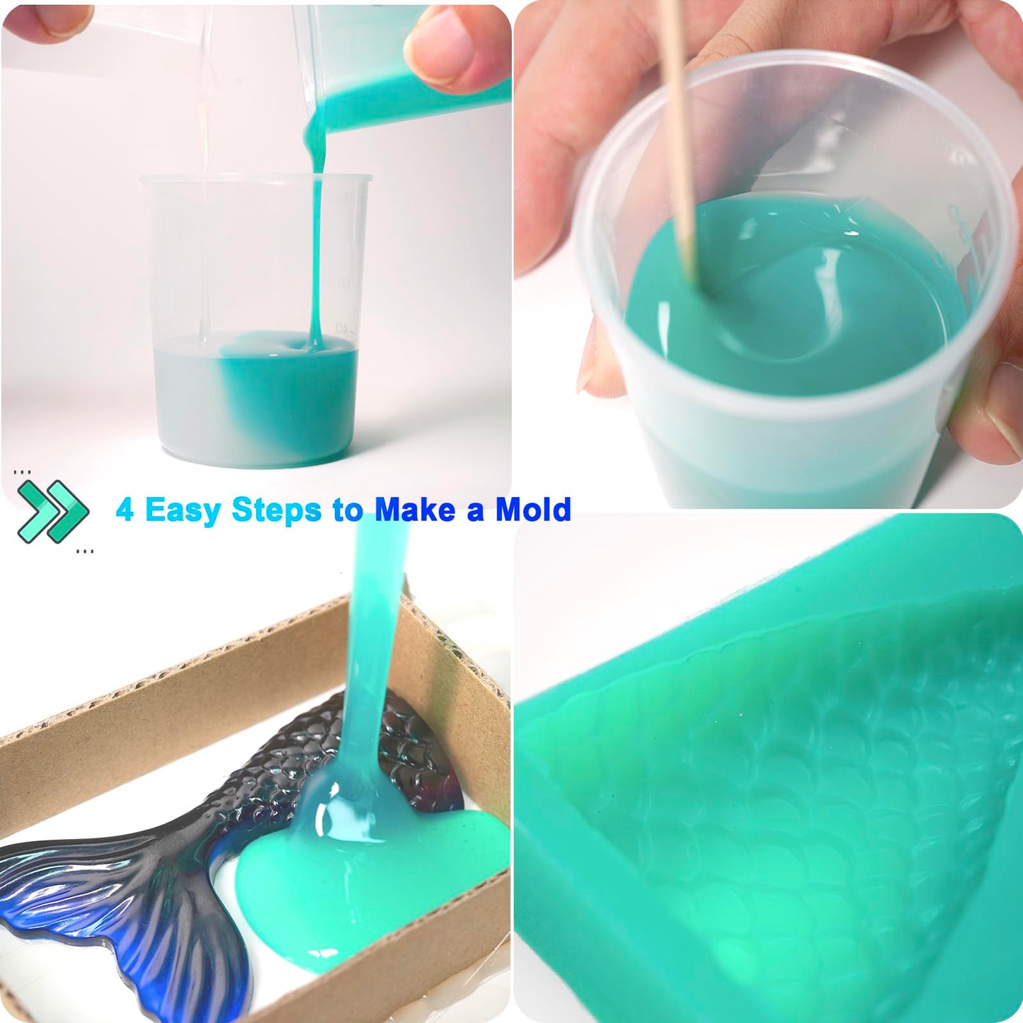 BBDINO Silicone Mould Making Kit, Super Elastic Silicone for Mould Making 140.8 Oz, Mould Making Silicone Rubber Platinum, Ideal for Casting 3D Resin