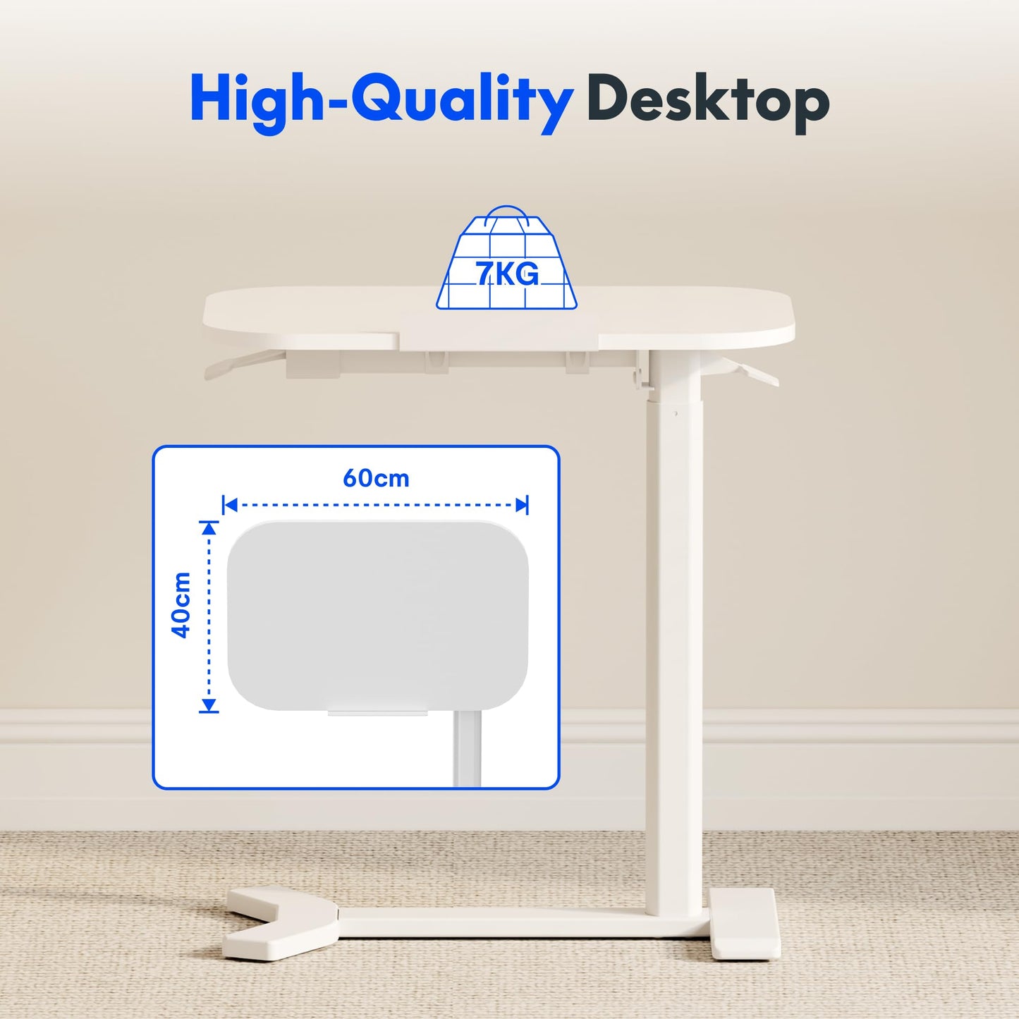 FLEXISPOT C-Shaped Side Table Height Adjustable End/Bedside Table for Sofa Bedroom Living Room Office