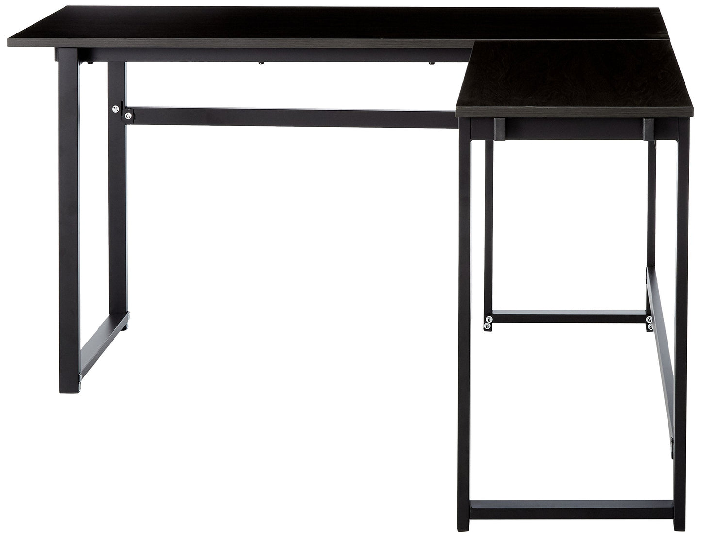 ZINUS Luke 135 cm Black Metal Corner Desk | L-Shaped Computer Desk | Office Desk | Easy, Bolt Free Assembly