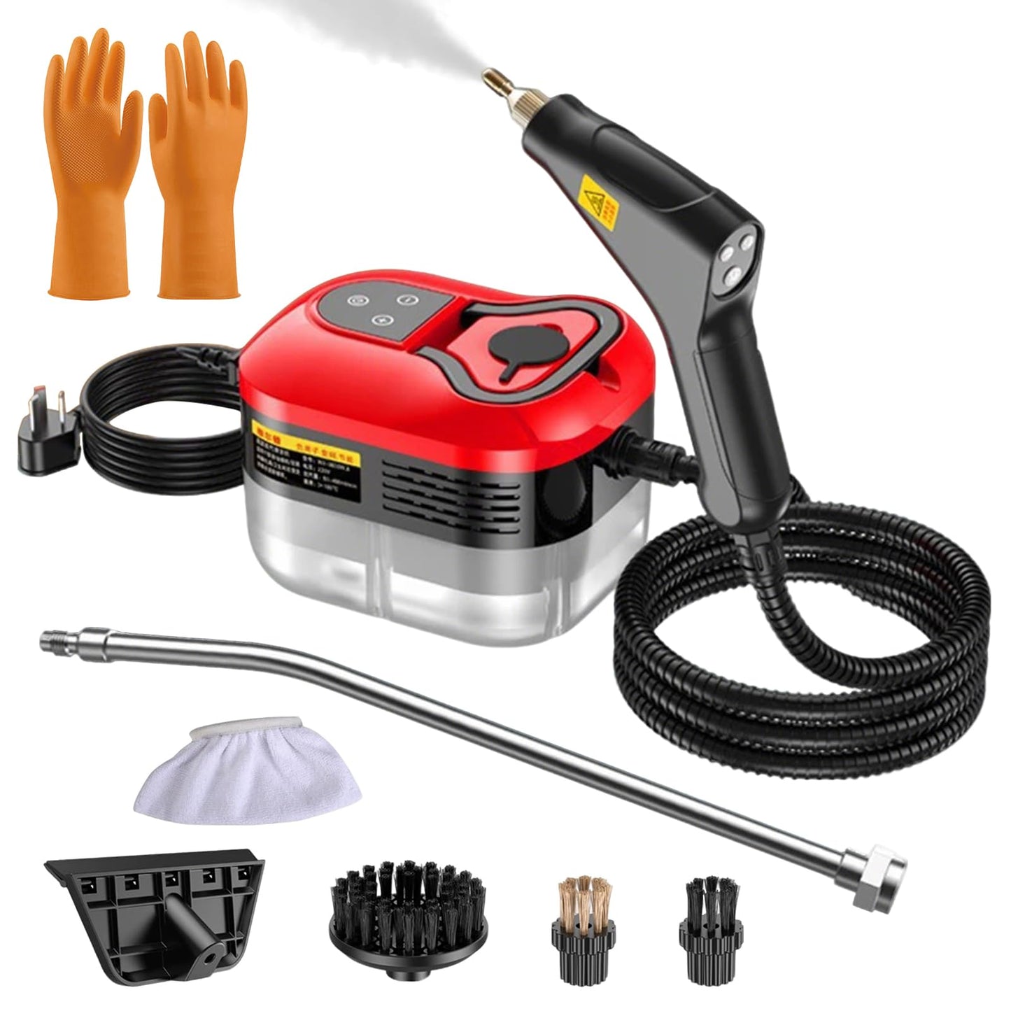 Tatqilo Steam Cleaner, 1.2L Handheld Steam Cleaner, 2500W 4.5Bar Portable High Pressure Steam Cleaner,6 Speed Adjustable Steamer Cleaning with 4 Brush