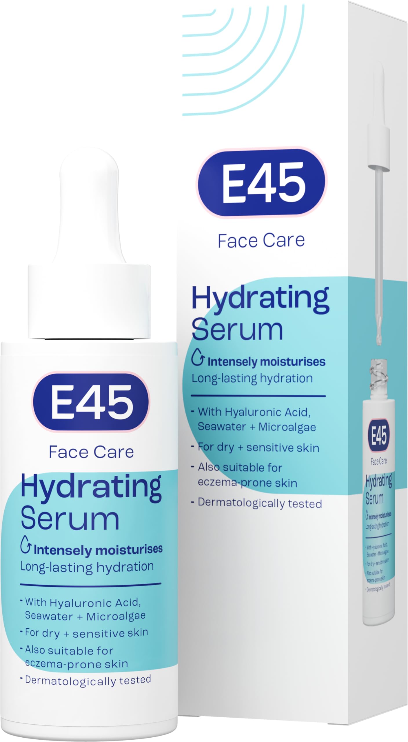 E45 Face Hydrating Serum - Instant 48-Hour Hyaluronic Acid Formula for Dry, Sensitive & Eczema Prone Skin - Rehydrating & Reinvigorating Serum ?