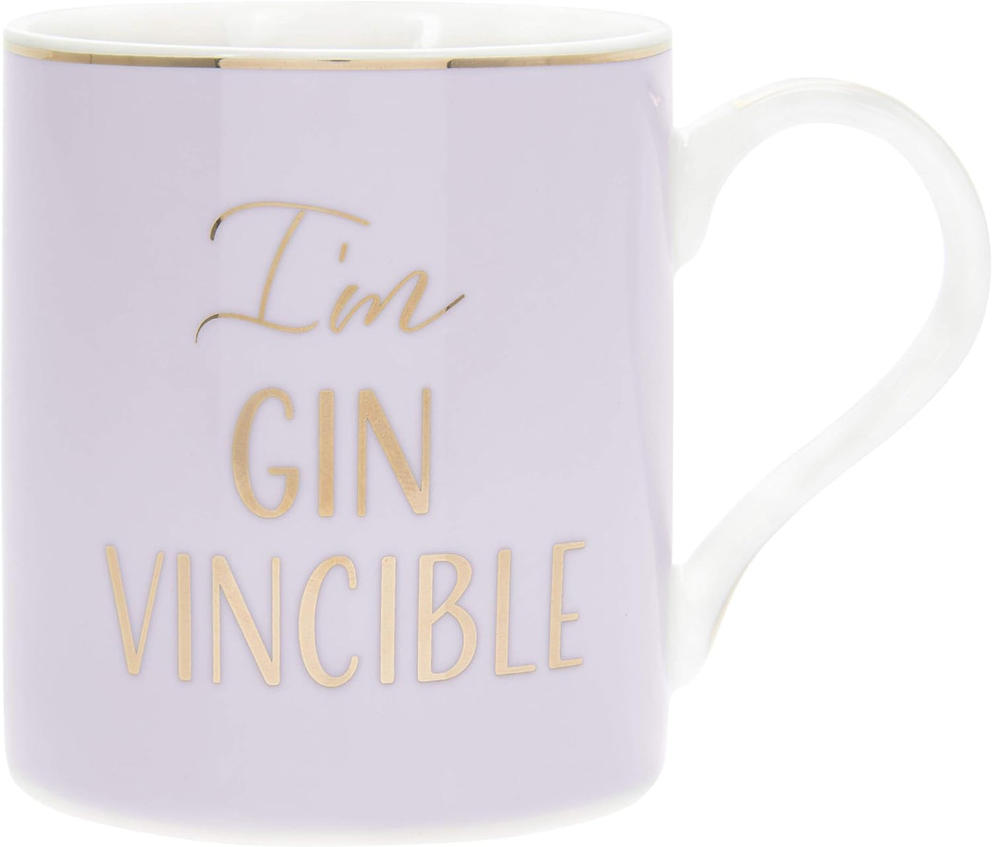 Lets Party Gin Vincible Print Purple Gold Fine China Tea