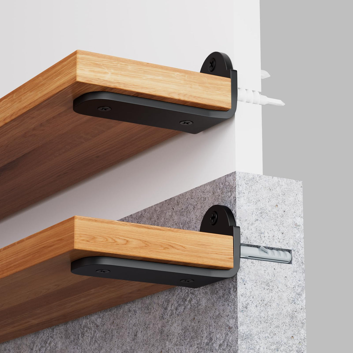 4 Pack Shelf Bracket 15cm, Heavy Duty Metal L Wall Brackets for Shelves with 5mm Thick and 70Kg Load Capacity, Black