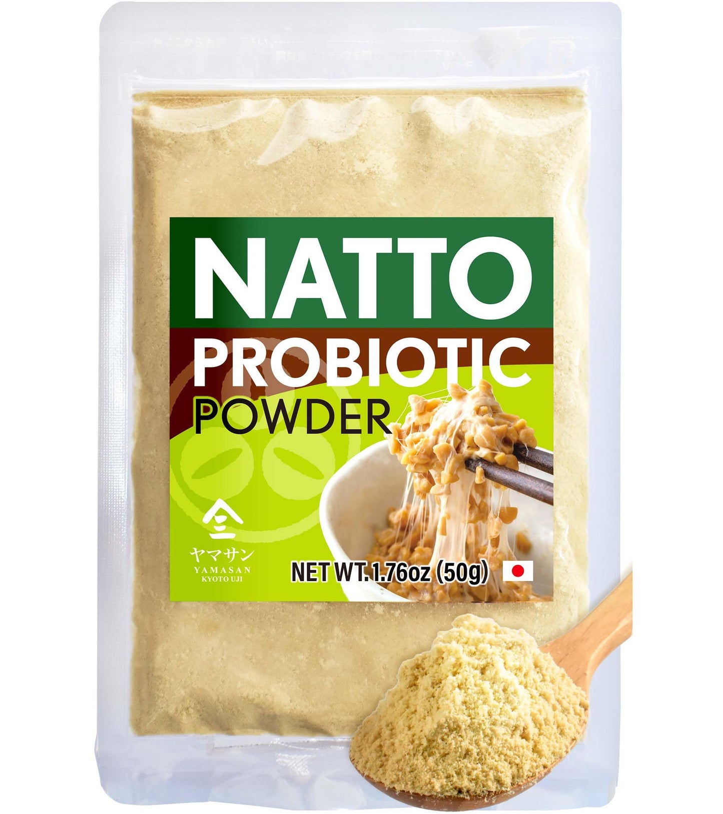 YAMASAN KYOTO UJI Japanese Natto Fermented Soybean Powder?50g?, Freeze-Dried Natto Powder, Good Source of Vitamin K, Japanese Probiotic and Prebiotic