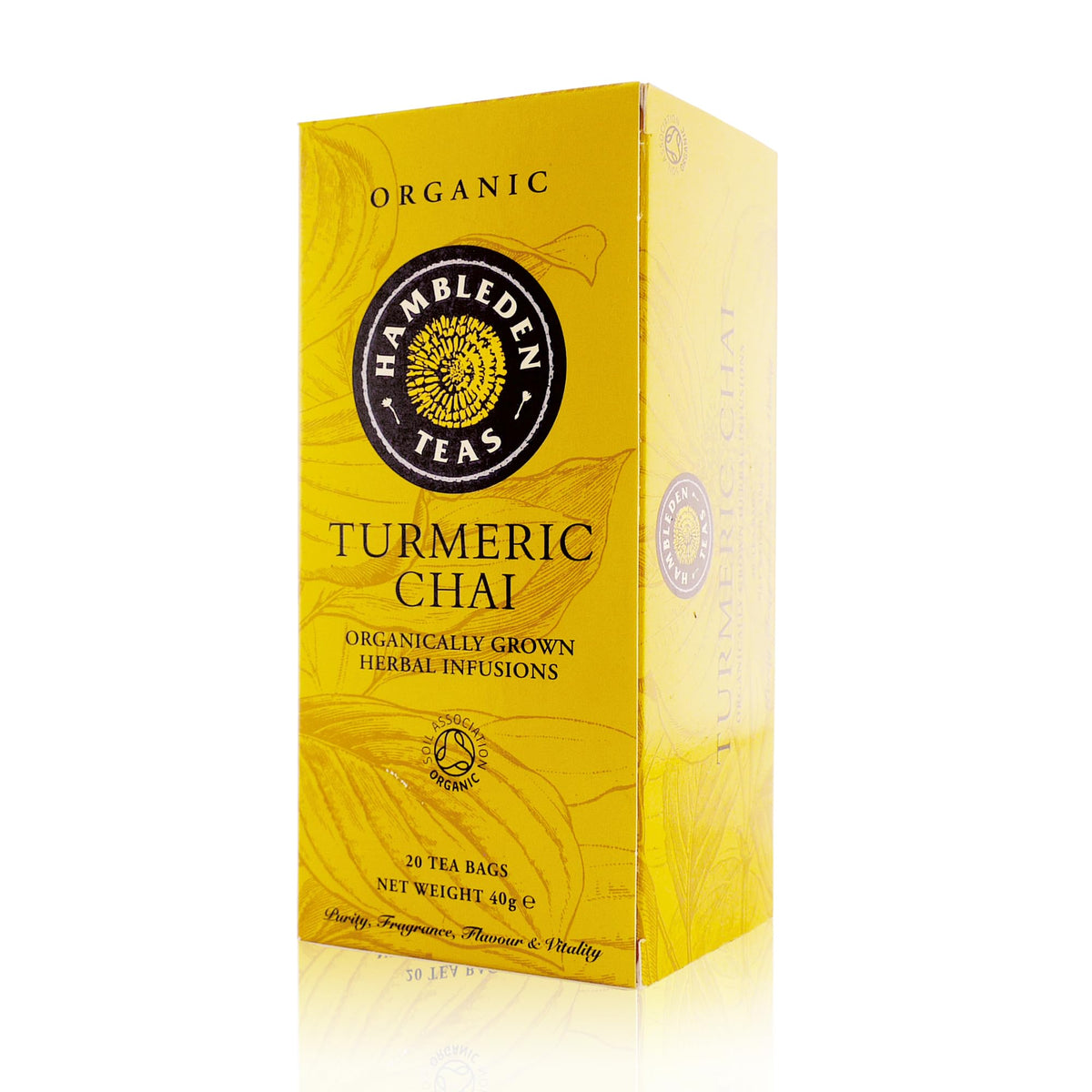 Hambleden Teas Organic Turmeric Chai Teabags (Pack of 6, Total 120 Teabags)