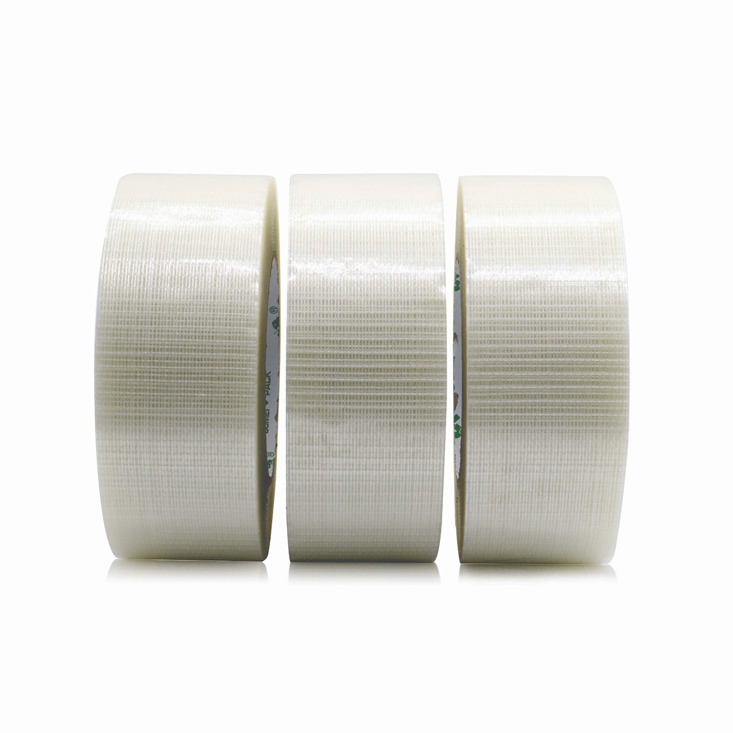 3 Pack Strong Crossweave Reinforced Transparent Bi-Directional Filament Strapping Tape,Fiberglass Reinforced Heavy Duty Tape 170mic x 50mm x 50m,