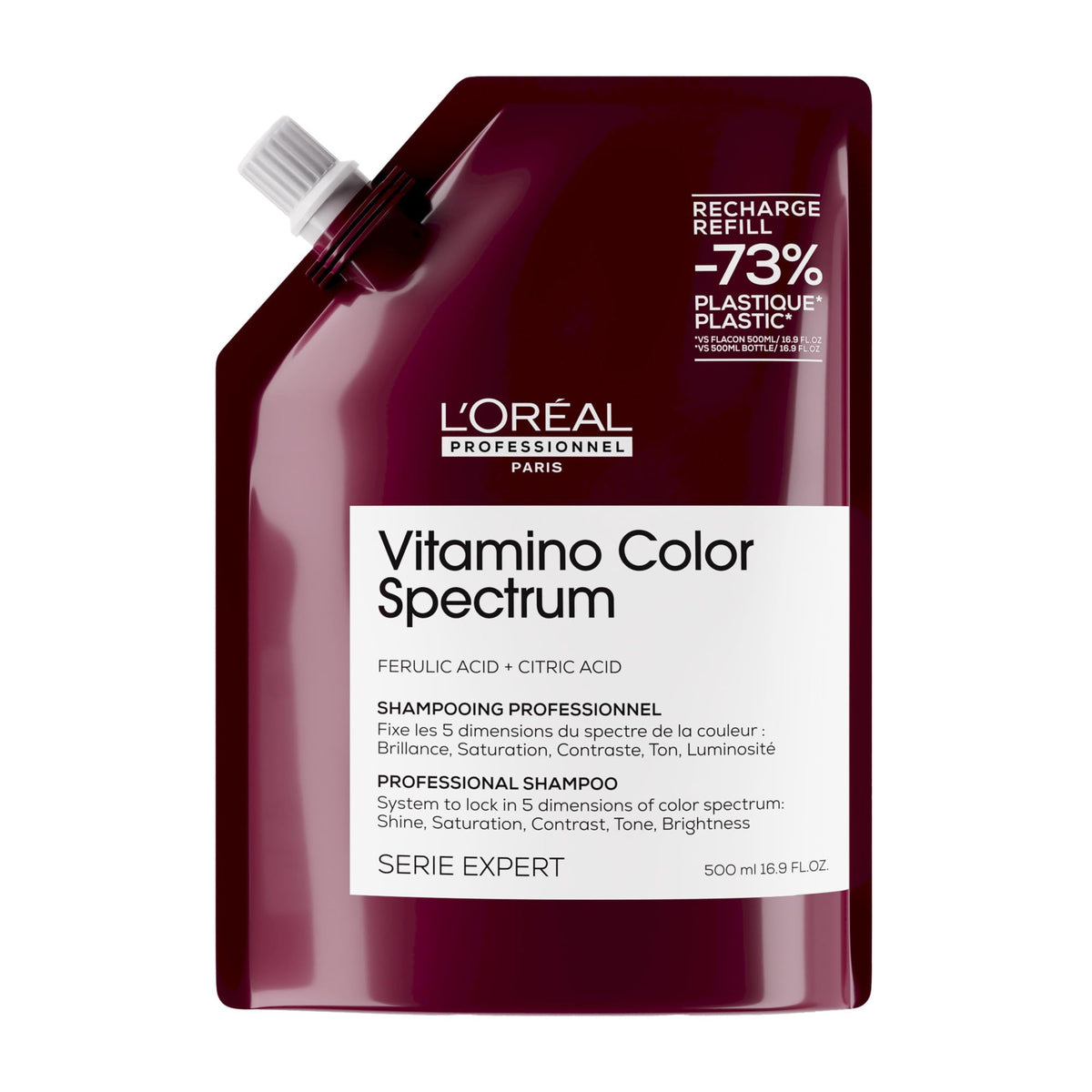 L'Or?al Professionnel Vitamino Color Spectrum Sulphate Free Shampoo, For Coloured Hair, With Ferulic Acid + Citric Acid, Shine, Lock in Day 1 Colour