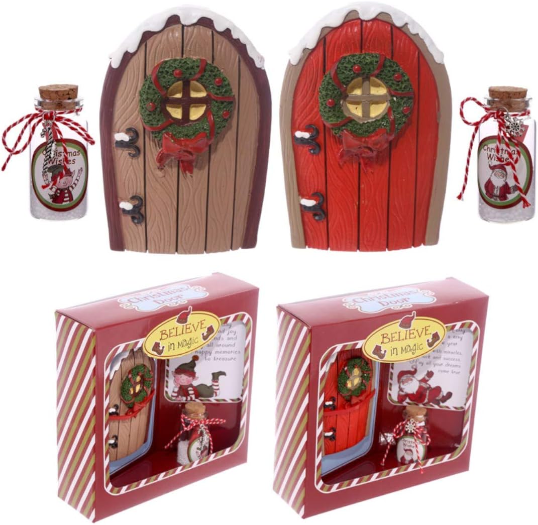 Festive Collectable Christmas Elf Door Set With Wishes Jar one supplied