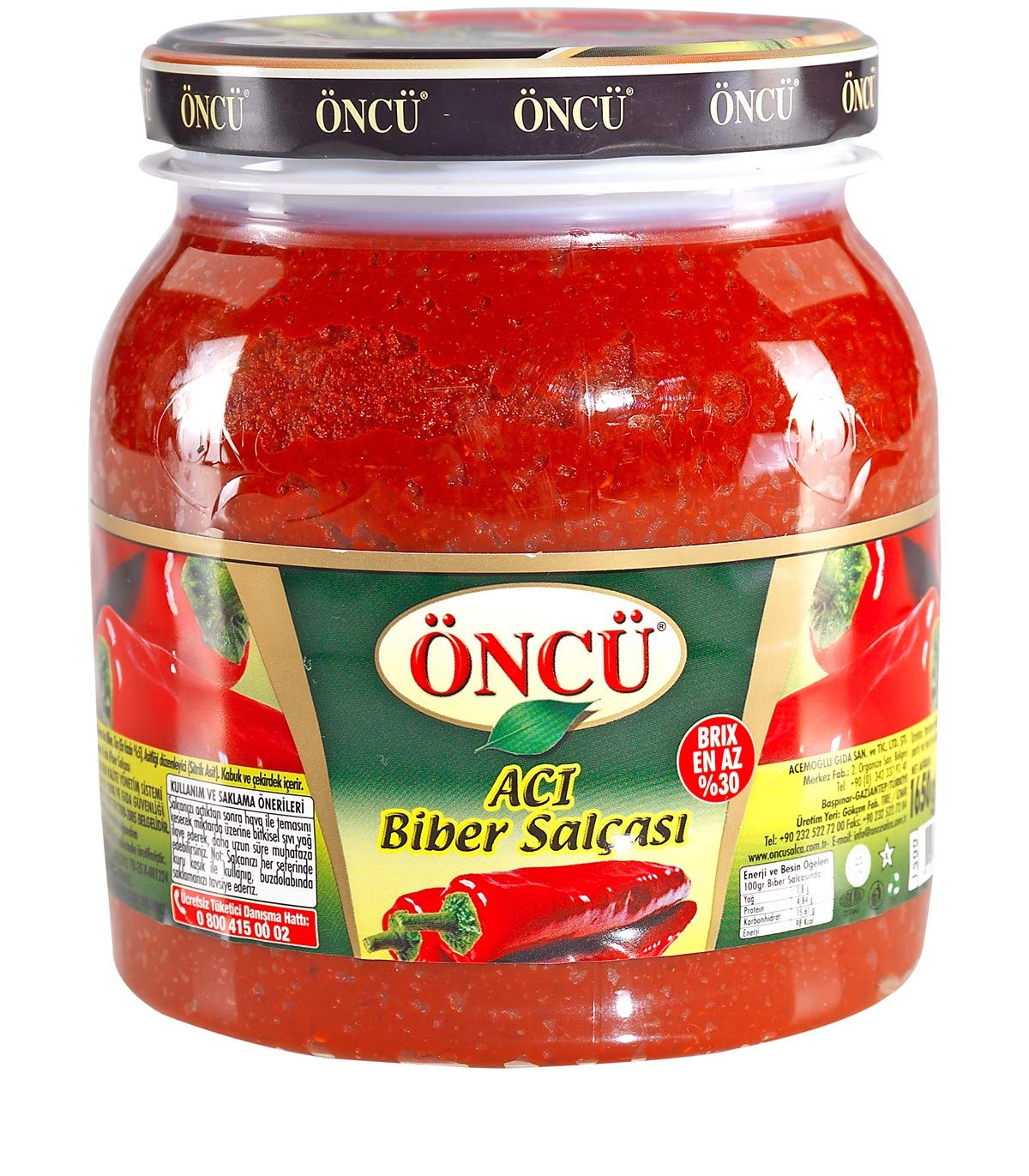 ONCU - Hot Pepper Paste ( 1650 g ) - ?nc? Ac? Biber Sal?as?