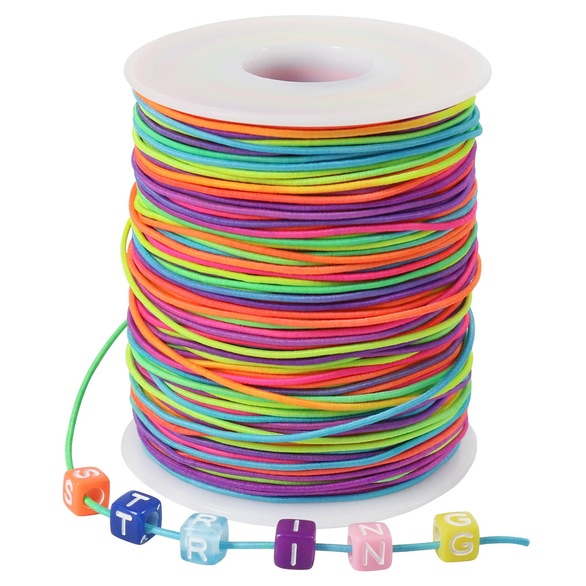 Tenn Well Stretchy Elastic String, 1mm X 100m Elastic Cord for Bracelet Necklaces Jewelry Making, Beading, Knotting, Binding, Wrapping and Crafts