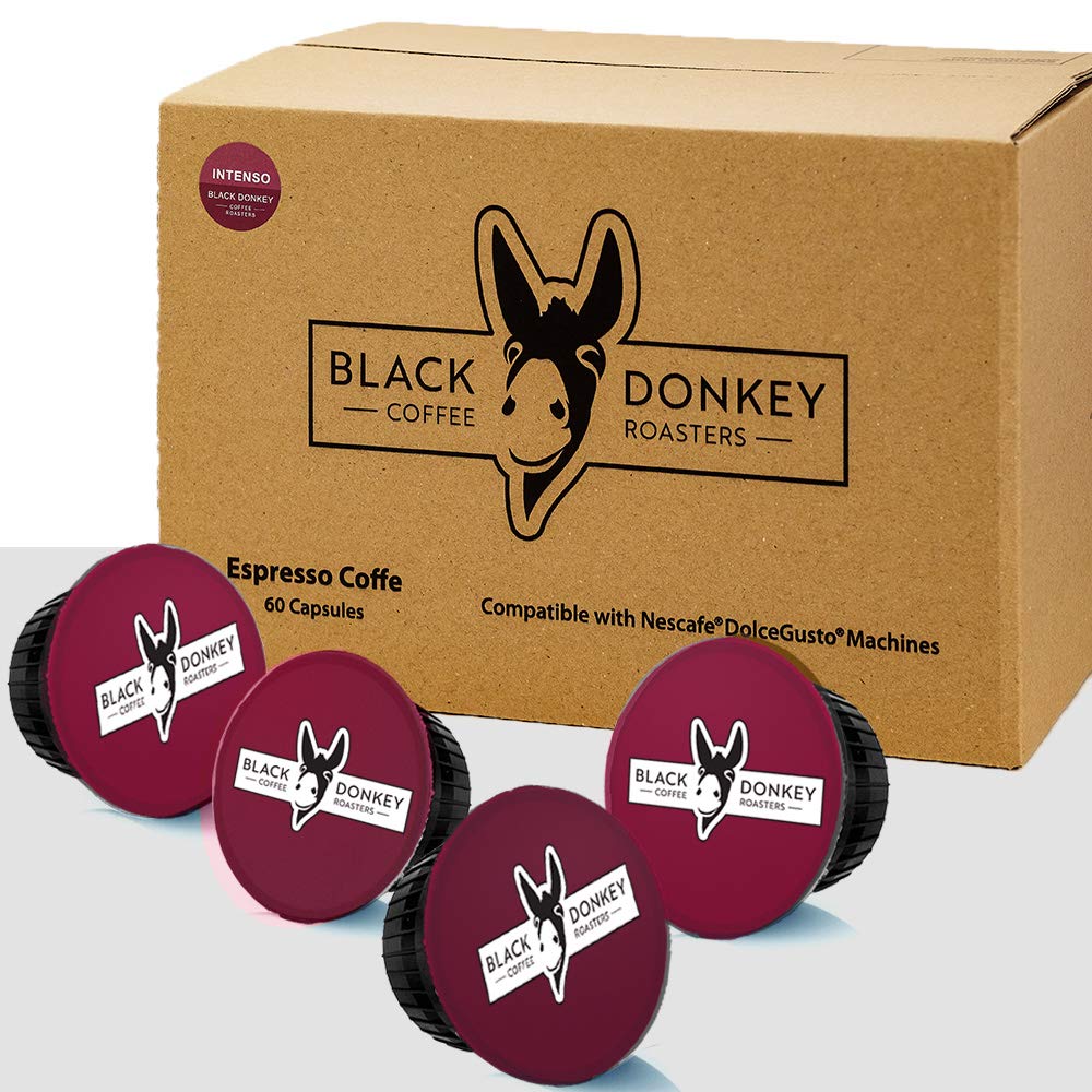 Black Donkey - 60 Pods Compatible with Dolce Gusto?* machines (INTENSO, 60 Capsules, 60 Servings)