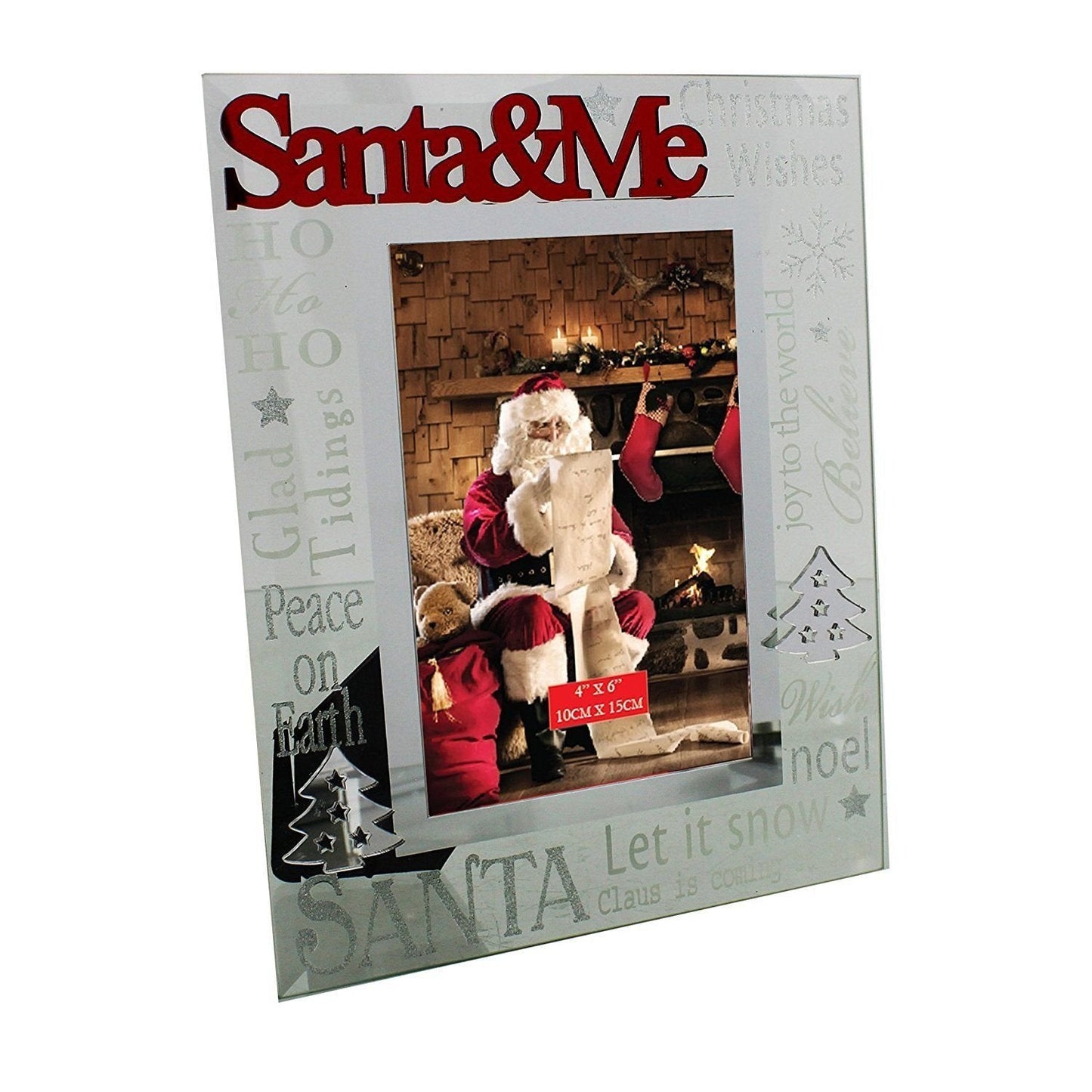 Santa And Me Picture Glass Christmas Photo Frame New Xmas Gift