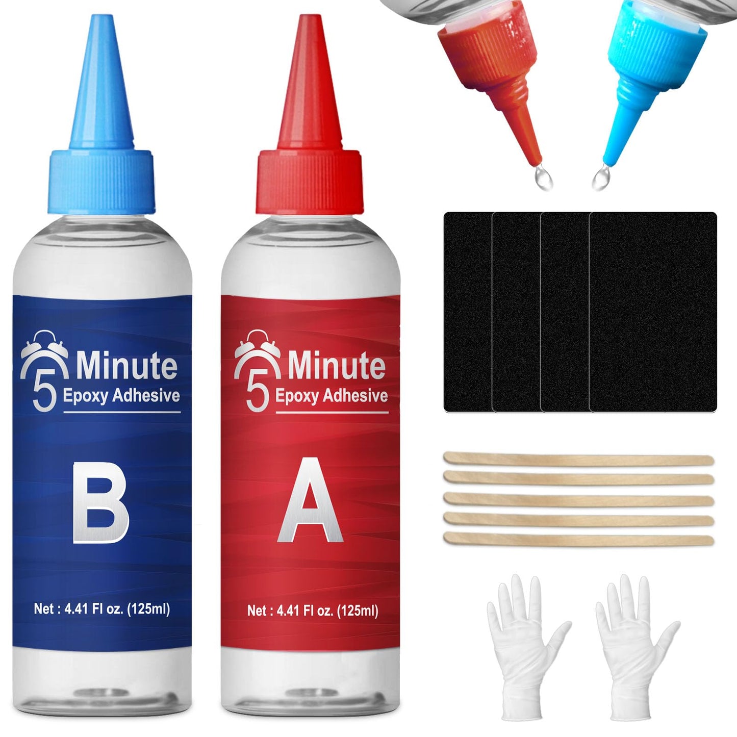 WAN2TLK 5 Minute Epoxy Glue, 250ml Epoxy Resin Glue Kit, High Viscosity Fast Curing Clear 2 Part Epoxy Glue for Wood, Metal, Glass, Ceramics,