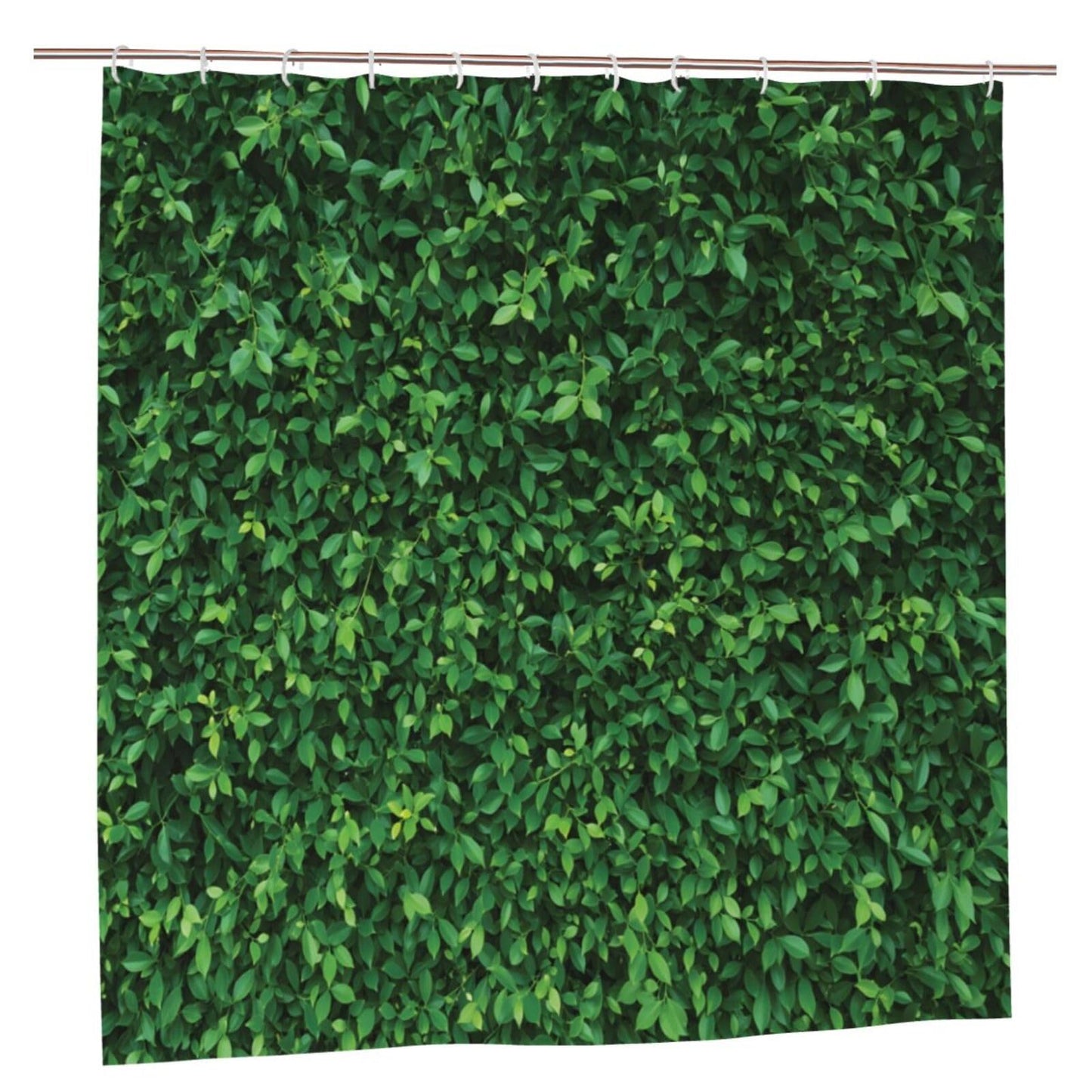 Newhomestyle Green Leaf Wall Outdoor Garden Theme Shower Curtain, Quick-Drying Waterproof Outdoor Garden Decoration, Summer Bath Curtain with 12