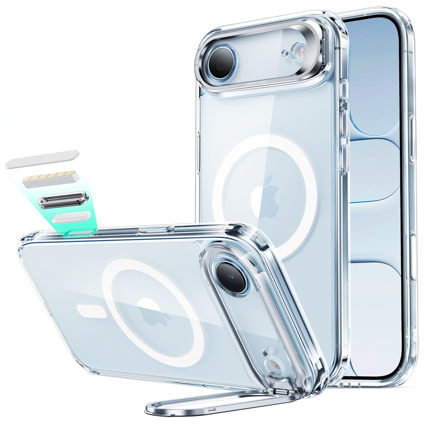 ESR for iPhone Air Case with Stand, Camera Control Cover Compatible with MagSafe, Magnetic Phone Cover for iPhone 17 Air Case, Military-Grade Drop