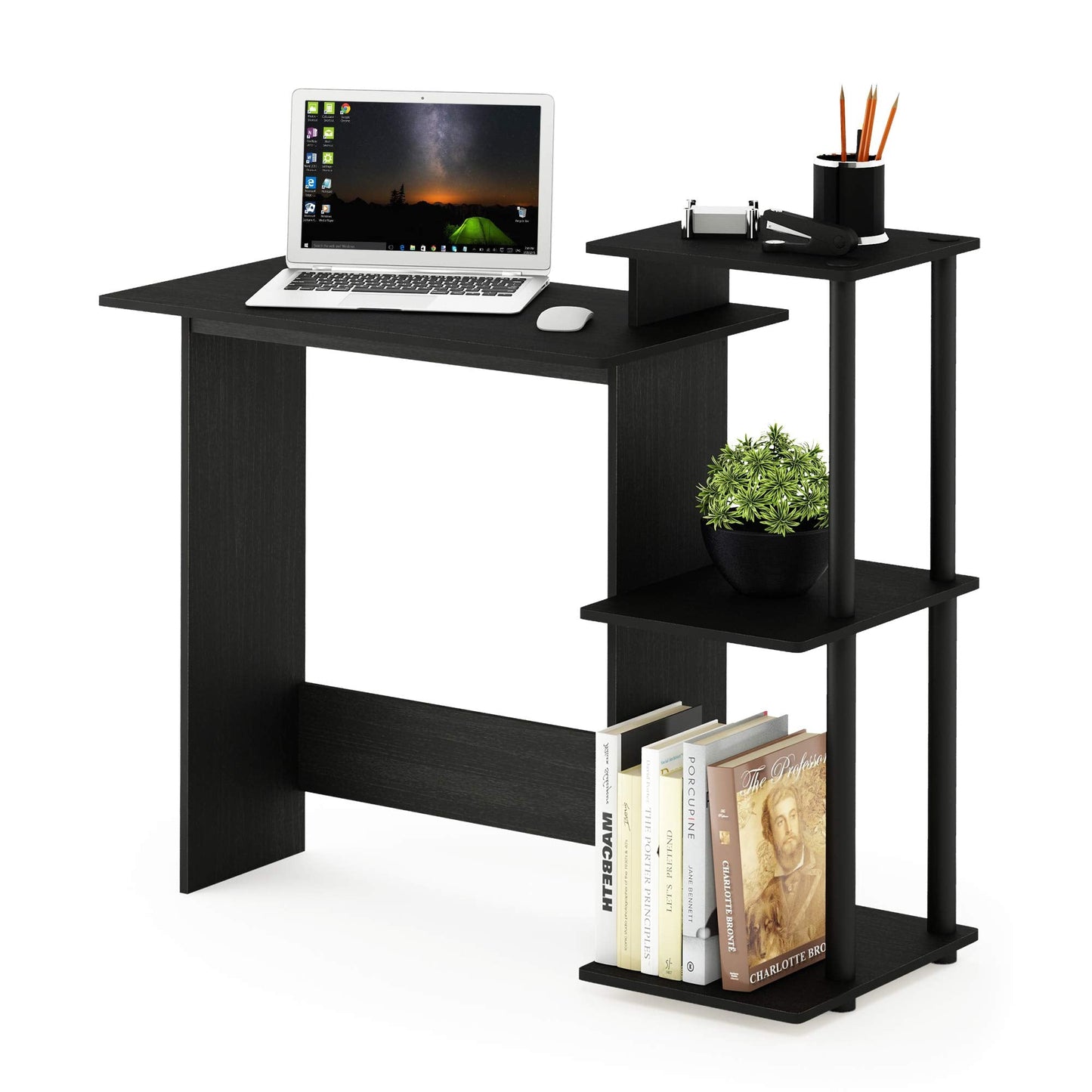 Furinno Efficient Home Laptop Notebook Computer Desk, Study Desk, Writing Desk, Americano/Black