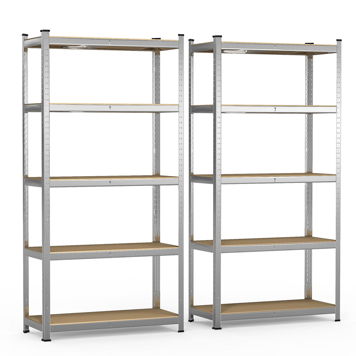VOUNOT? 5-Tier Heavy Duty Shelving Units, Set of 2 Metal Storage Racking for Garage, Shed, Workshop & Warehouse, Freestanding Shelves, Load Capacity