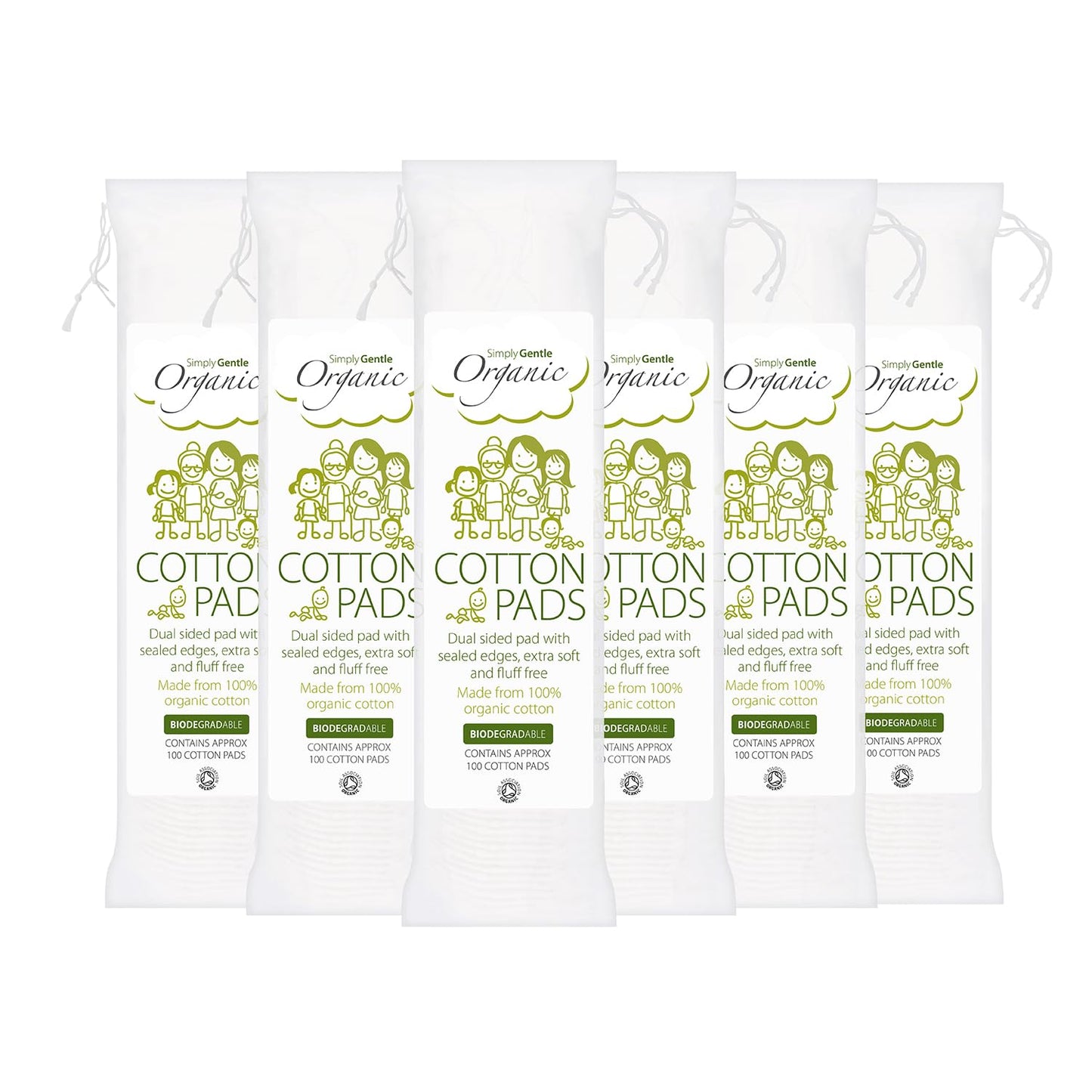 Simply Gentle Organic Cotton Pads with Soft Sealed Edges - for Baby's Sensitive Skin - Makeup Remover - Newborn Baby - Pure Cotton Pads for Cleansing
