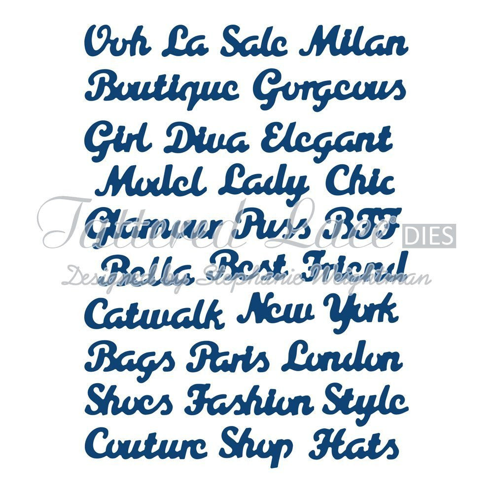 Tattered Lace Fashion Sentiments D722 Stephanie Weightman