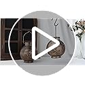 TRIROCKS Set of 2 Moroccan Style Metal Table Lamp 18 cm H Battery Powered Cordless Lanterns with LED Fairy Lights Bulb Perfect for Home Living Room Parties Tabletop Indoors (Brown)
