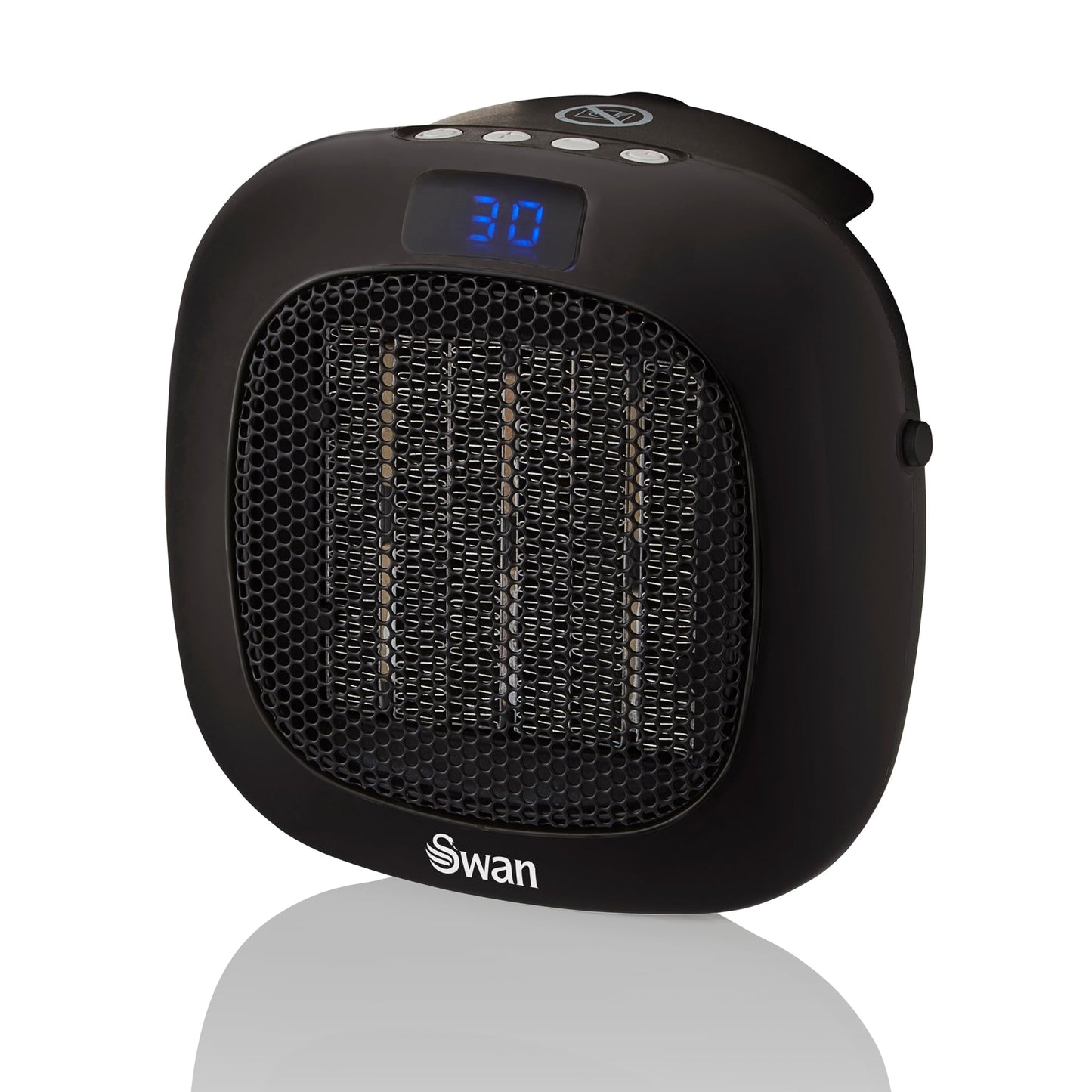 Swan SH27010N Plug-In Fan Heater with 12 Hour Timer, LED Display and Overheat Protection, 700W, Black