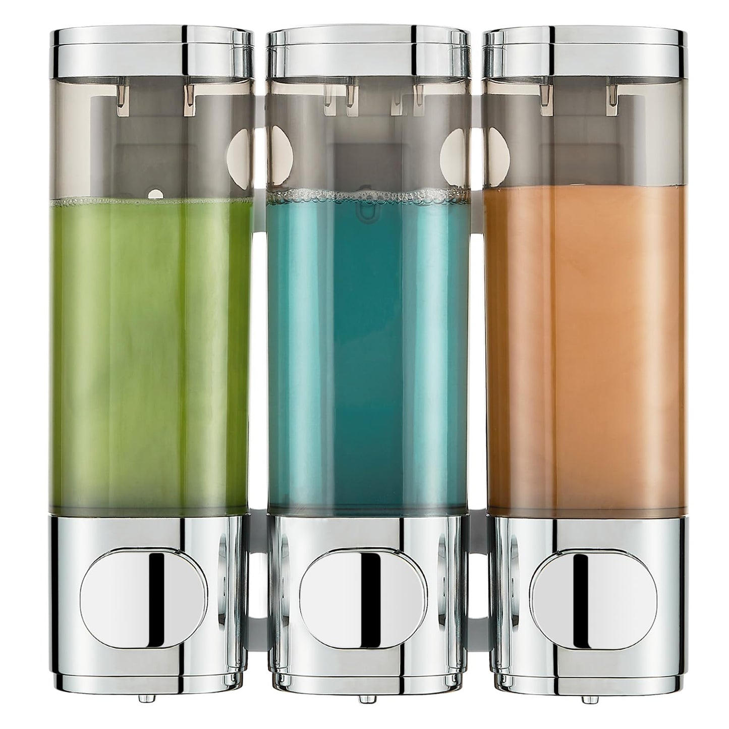 Pollock Wall Mounted Soap Dispenser, 300ml x 3 Shampoo and Conditioner Dispenser, No-Drill Installation Shower Soap Dispenser, Eliminates Shower