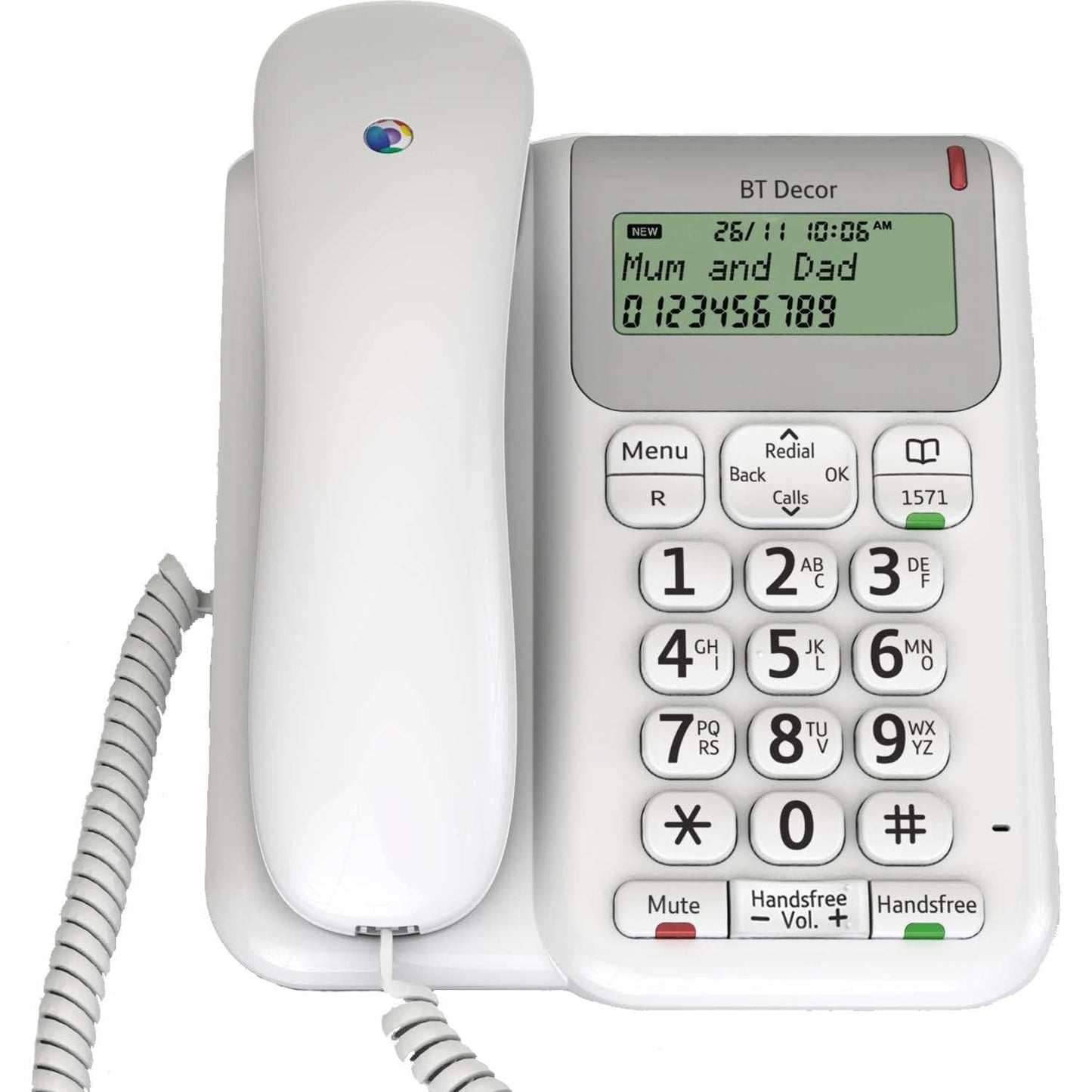BT D?cor 2200 Corded Landline House Phone, Home Phone, Phonebook, Handsfree, Mute Button, 1571 message indicator