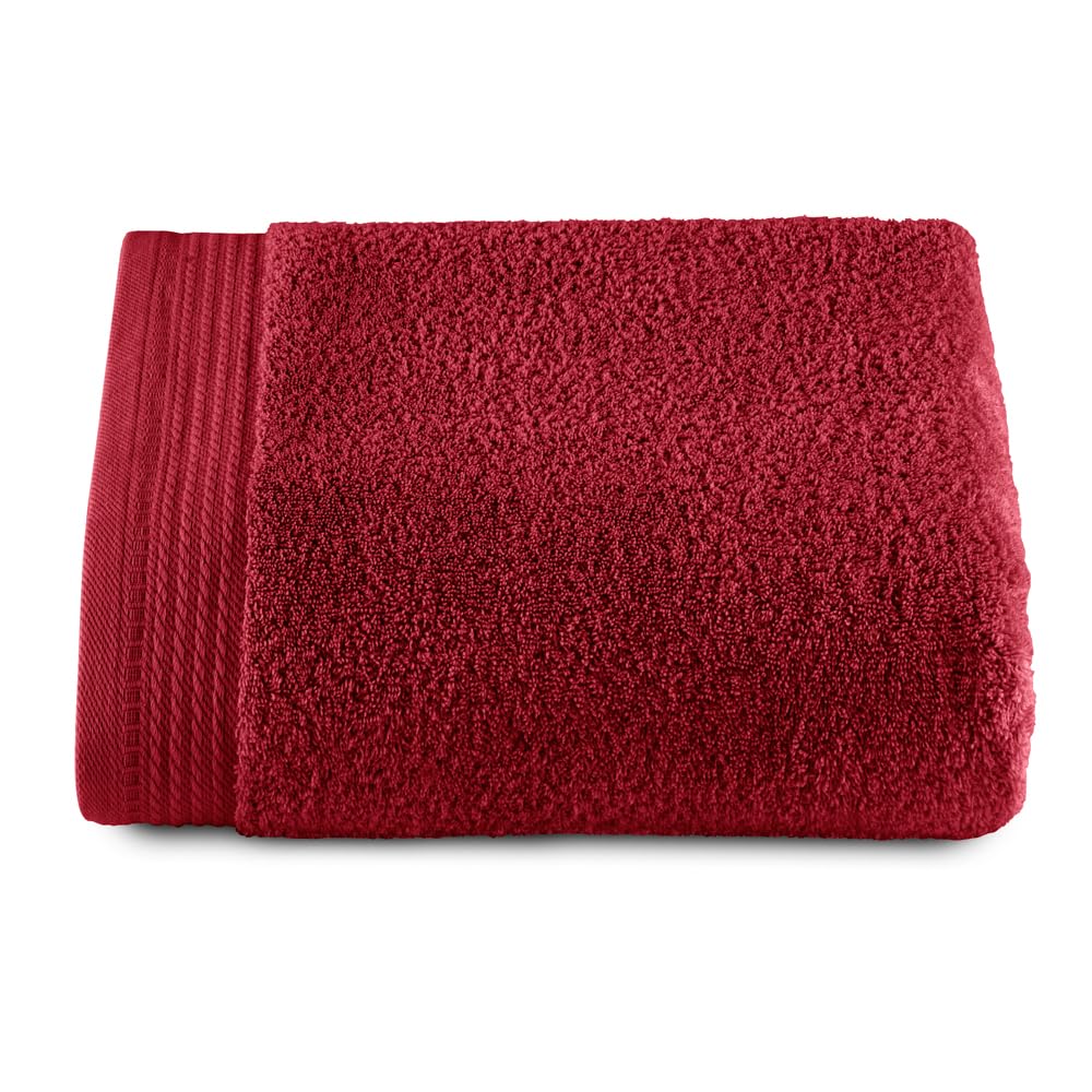 RIZO Top Towel - Set of 1 Shower Towel - Bath Towels - 100% Combed Cotton - 600 g/m2 - Measure 70 x 140 cm - Garnet