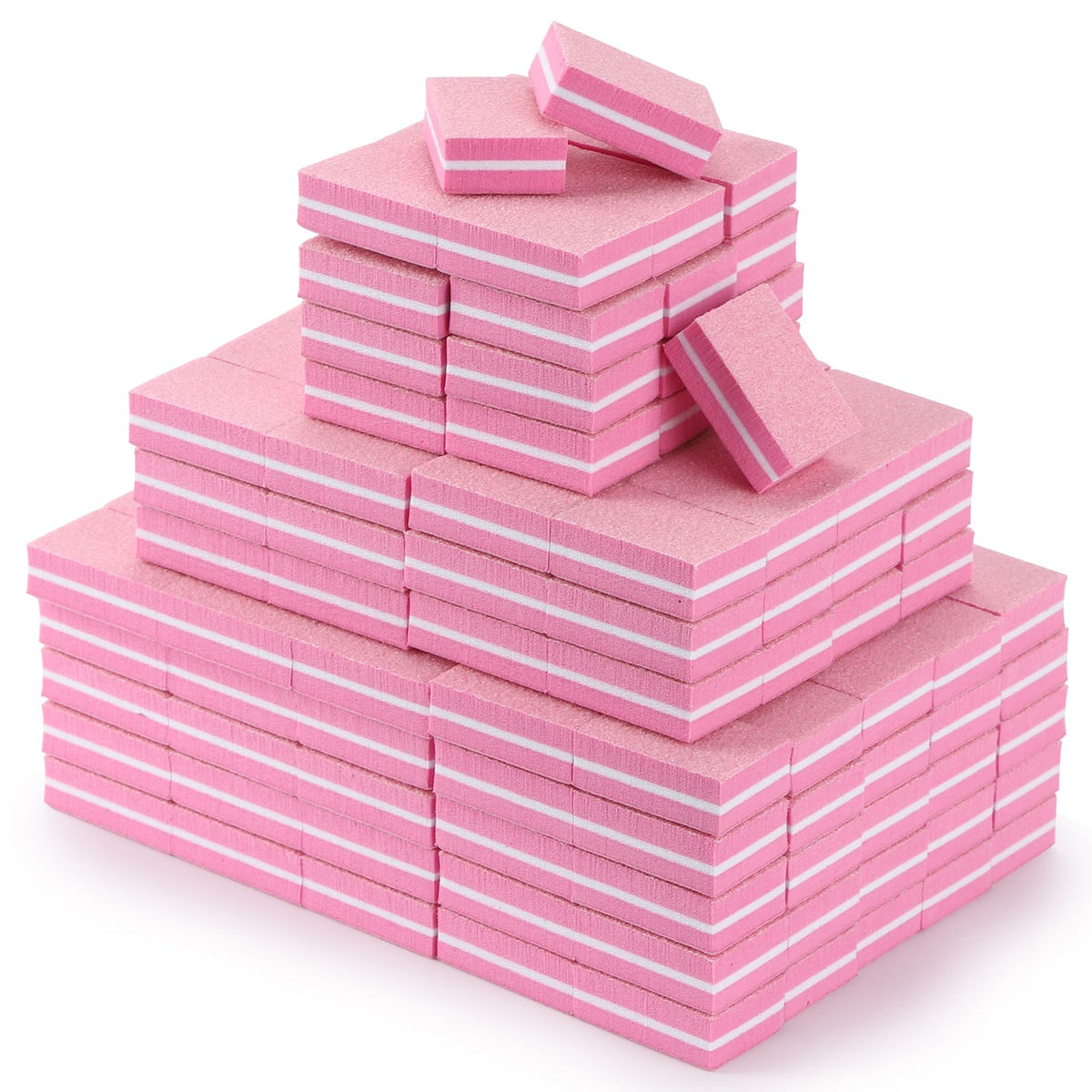 Nail Buffers 200 Pcs Mini Nail Buffer for Natural Nails 100/180 Grit Buffers for Nails Polishing(Pink)