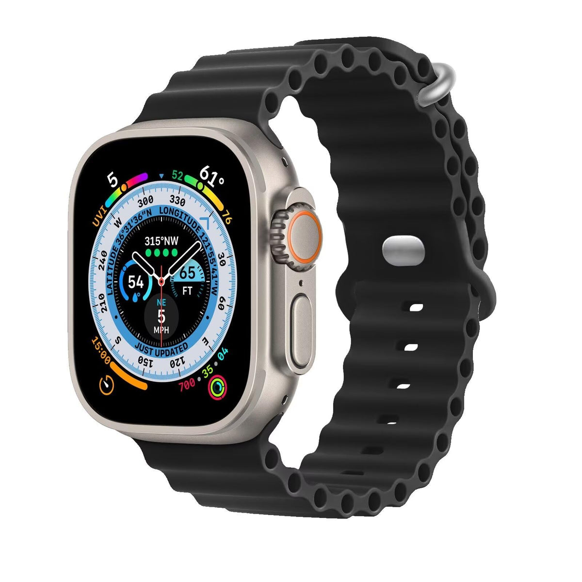 HdanMole Silicone Ocean Strap Compatible with Apple Watch Ultra 3 2 1 49mm 46mm 45mm 44mm 42mm 41mm 40mm 38mm, Soft Sport Band for iwatch Series 11 10