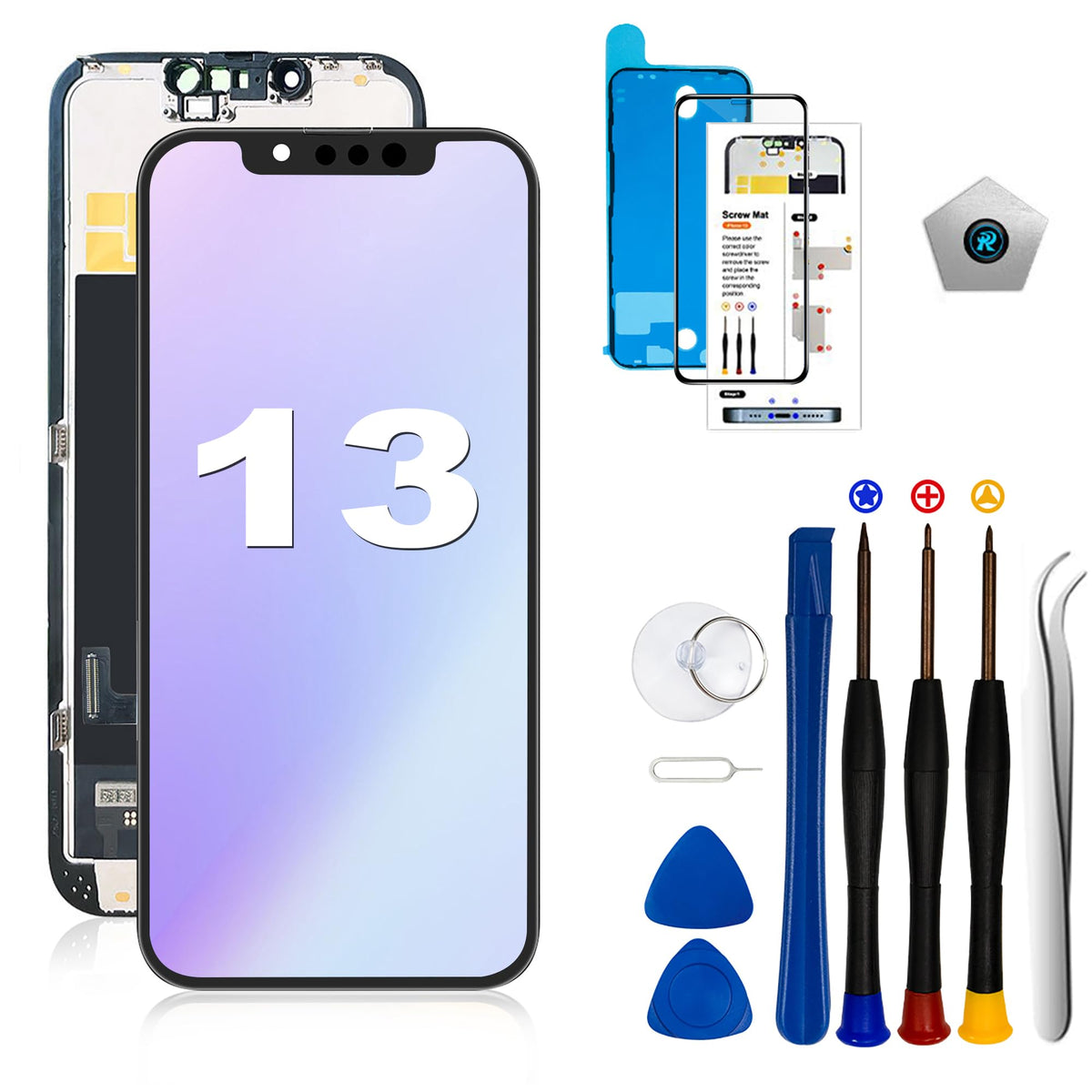 EFAITHLIFE for iPhone 13 LCD Screen Replacement 6.1 inch(Model A2633 A2482 A2631 A2634 A2635) Display digitizer Assembly Touch Screen,with Frame