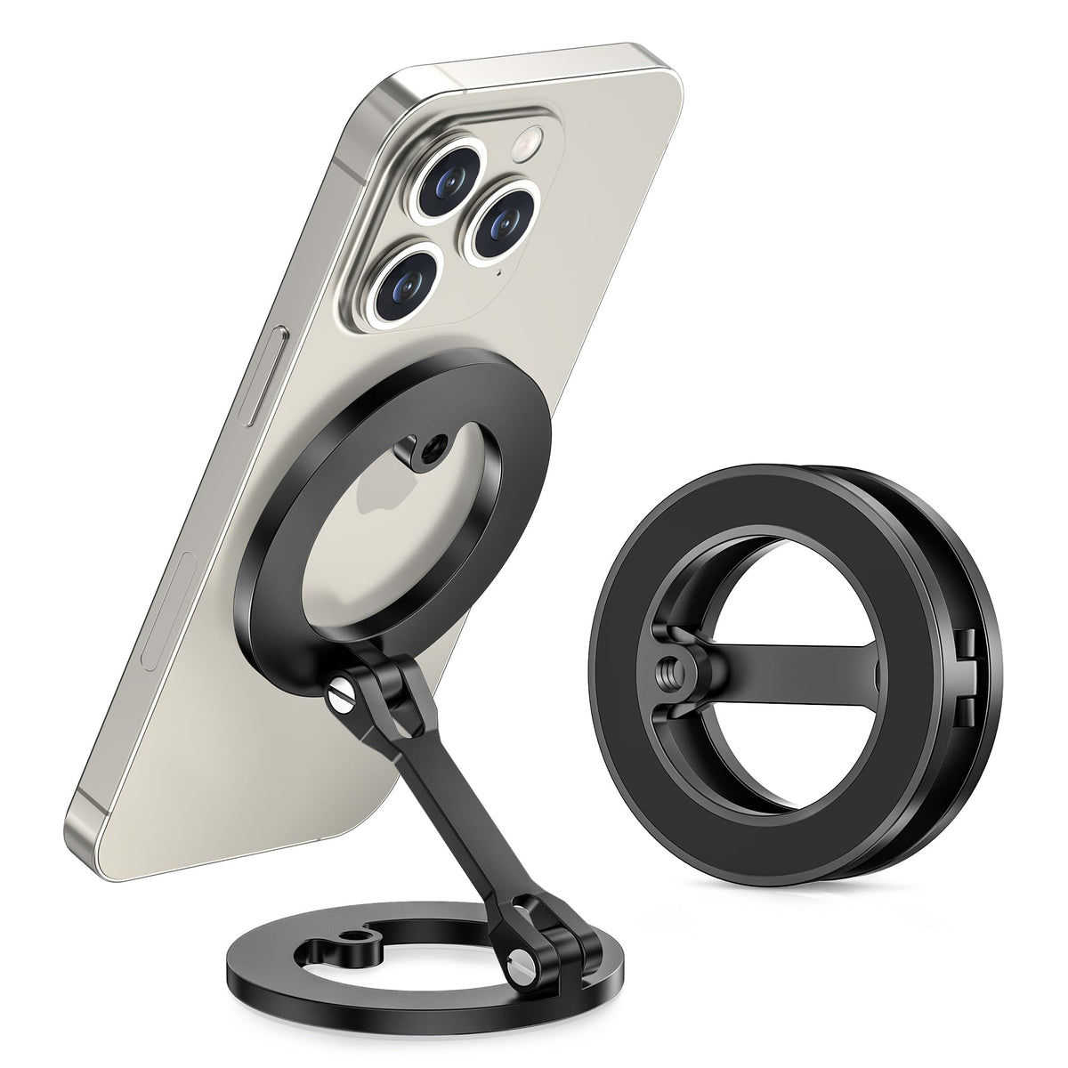 Itramax Magnetic Phone Holder for Gym,Double Ring Magnetic Gym Phone Stand,360 Adjustable Dual-Sided Mount for iPhone 17 Air 16 15 14 13 12 Pro