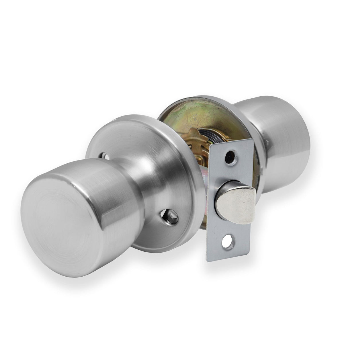 XFORT Tulip Passage Knob Set Satin Chrome, Door Knob for Internal Wooden Doors