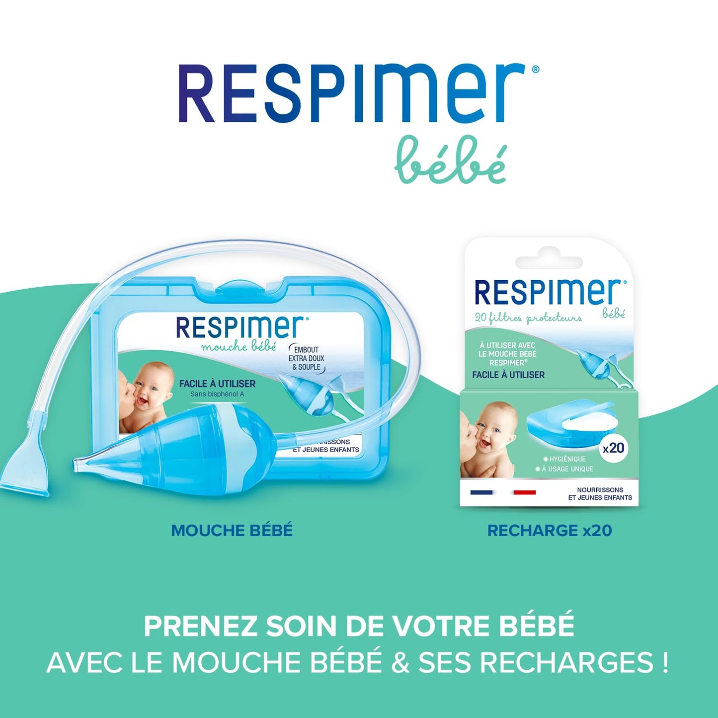 Protective Filter Refills for Baby's Fly - from Birth - 20 Protective Filters - Made in France