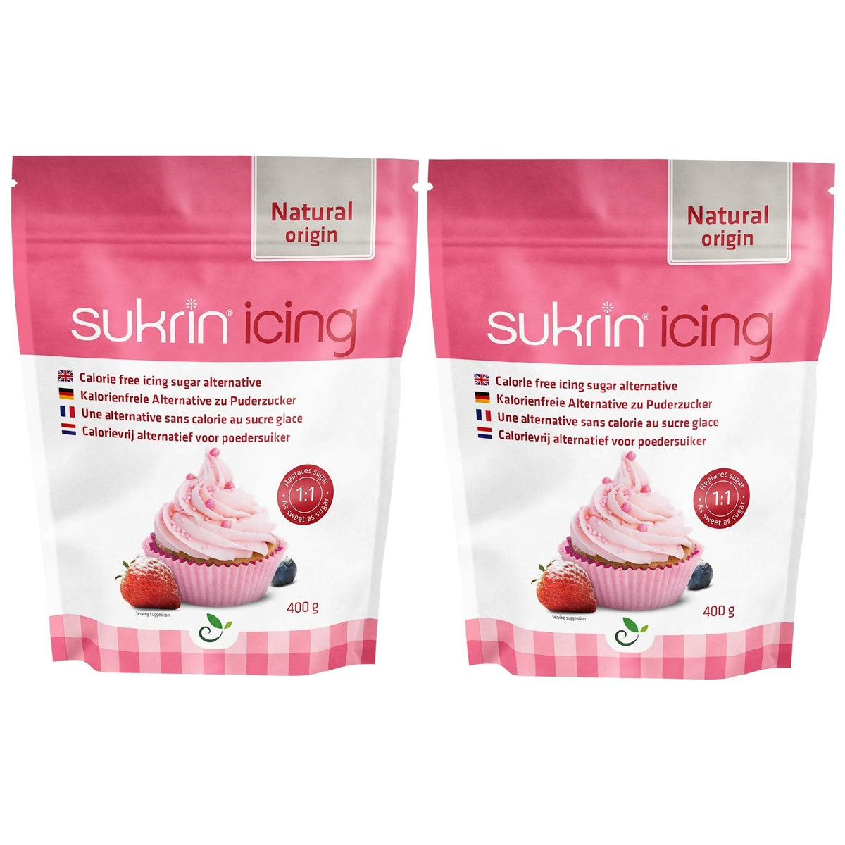Sukrin Icing Sugar Sweetener 400 g Twin Pack