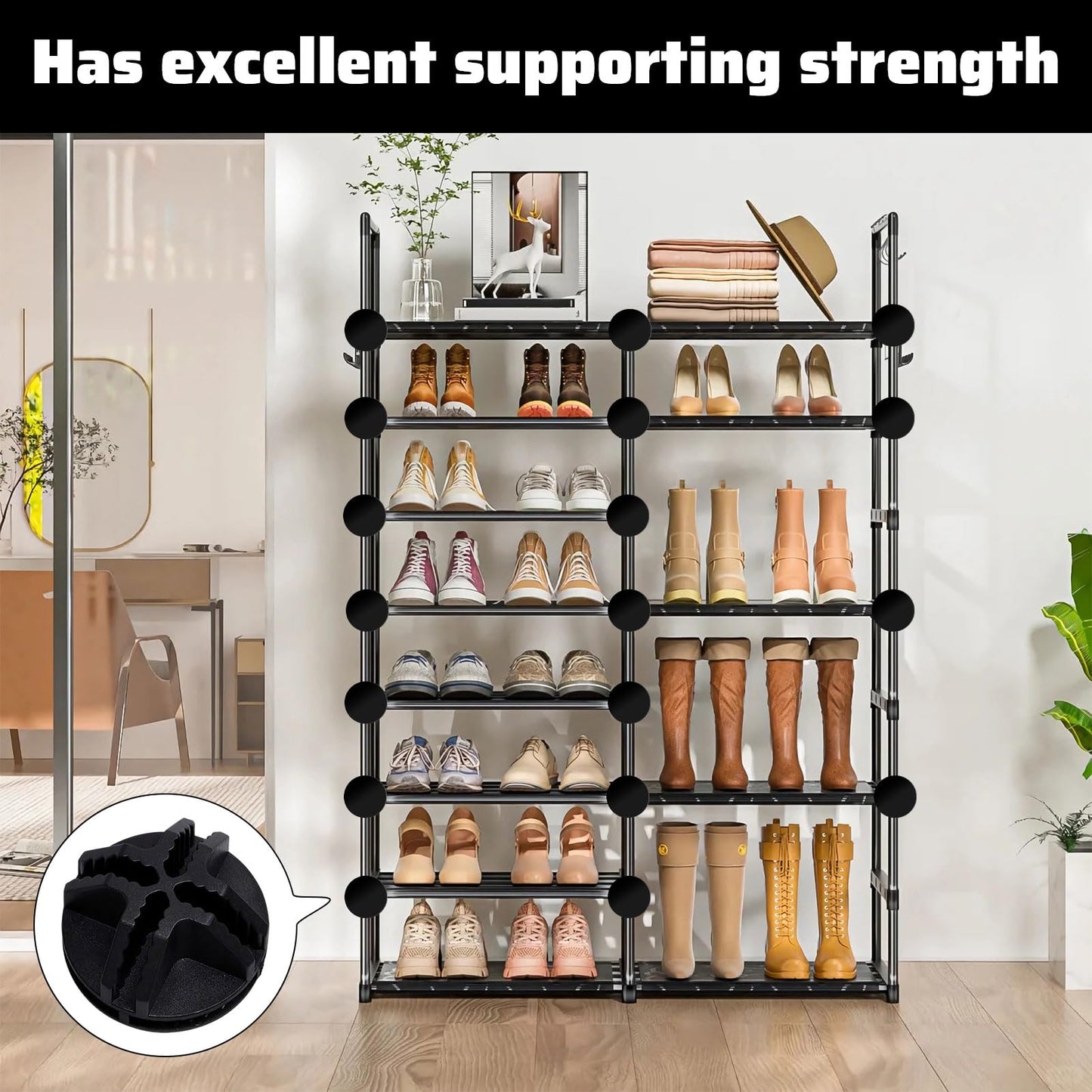 Miiqxx 20Pcs Wire Storage Cubes Connectors Wire Cube Connectors Cube Modular Storage Black Plastic Grid Cube Wire Organizer for Modular Closet