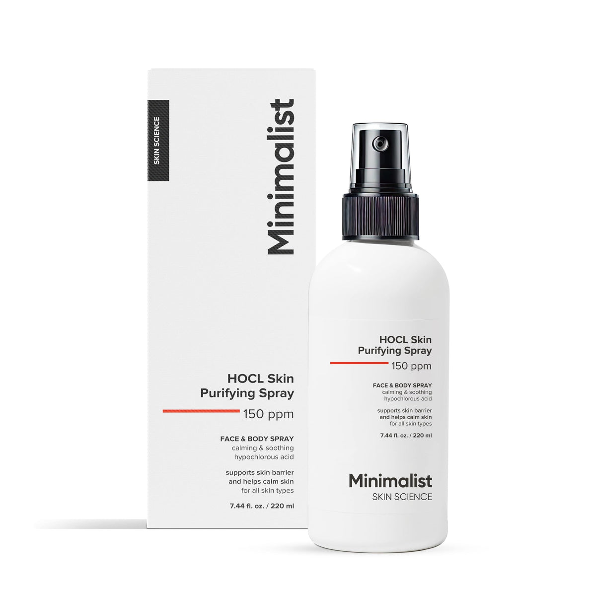 Minimalist Hypochlorous Acid Spray for Acne, Eczema & Redness Relief | Soothes & Purifies Skin Post Workout & Prevents Breakouts | Gentle on Skin HOCL