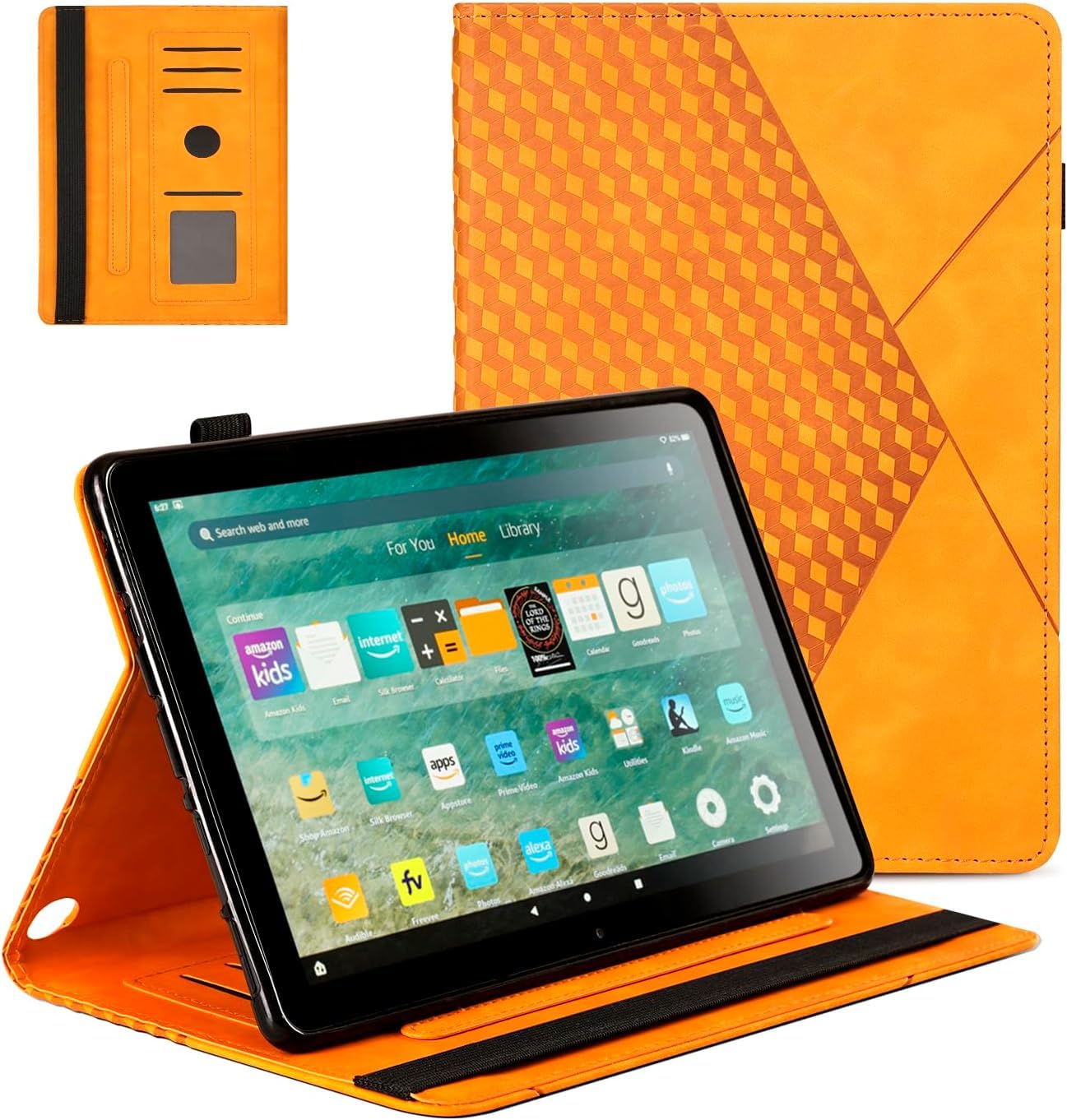 Yingphia Universal 11 Inch for Fire Max 11 Tablet Case (13th Gen, 2023), Multi-Angle Stand & Elastic Band with Automatic Wake-up/Sleep (Khaki)