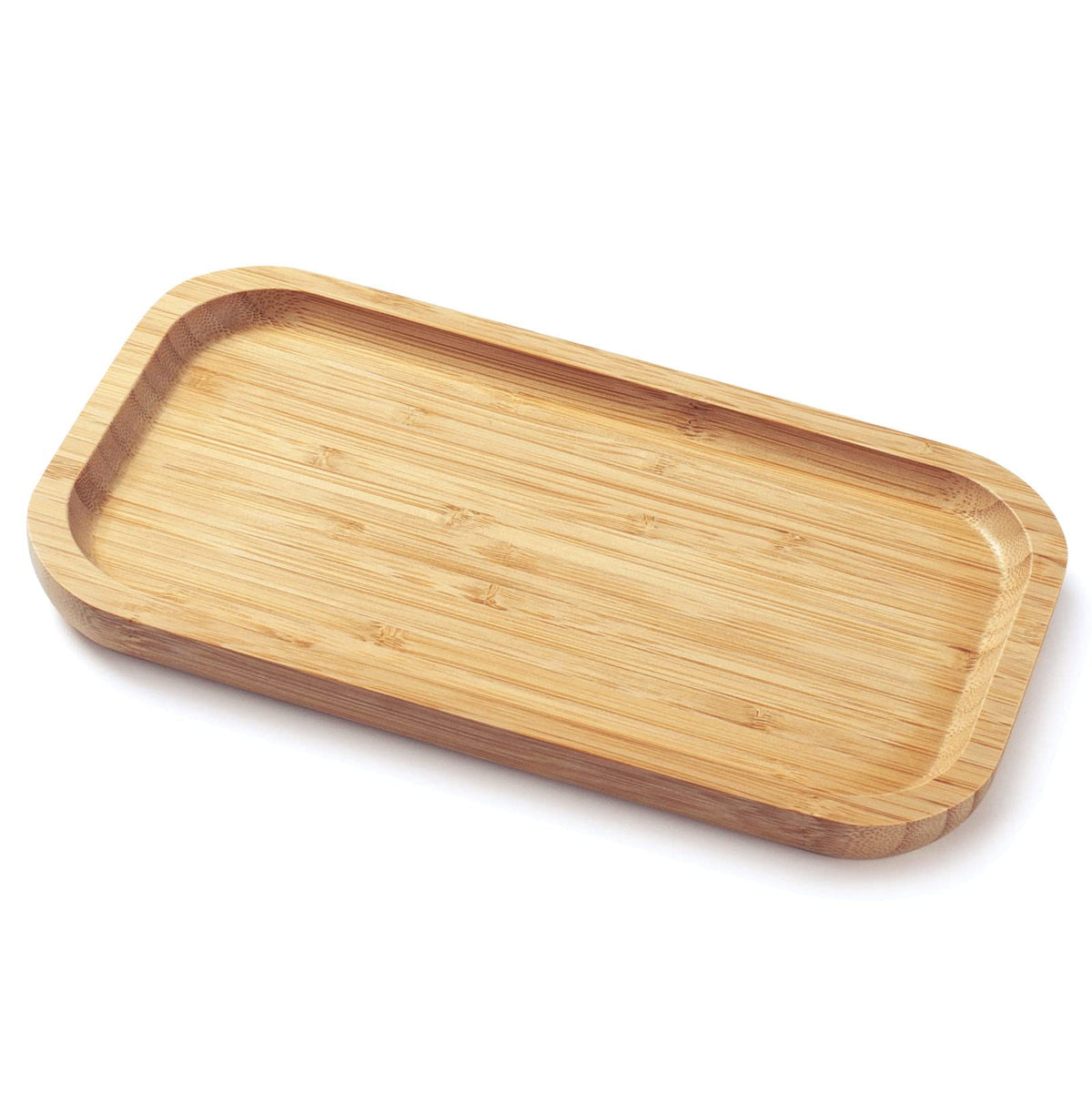 Bamboo Vanity Tray, Bathroom Counter Tray, Toilet Tank Top Organizer - 9.8 x 5.5 x 0.8 inch