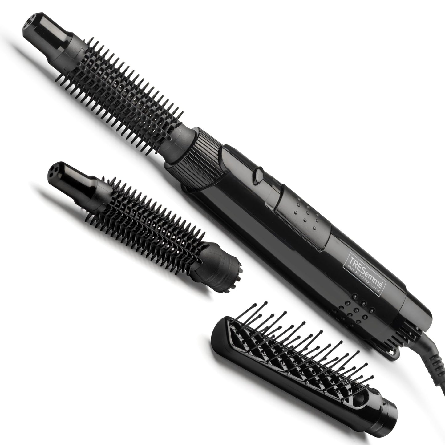 TRESemme Full Finish Air Styler - 300W Hair Dryer Brush With 3 Interchangeable Brush Heads, Curl Release Button, 3 Heat Settings, Cool Shot, Swivel