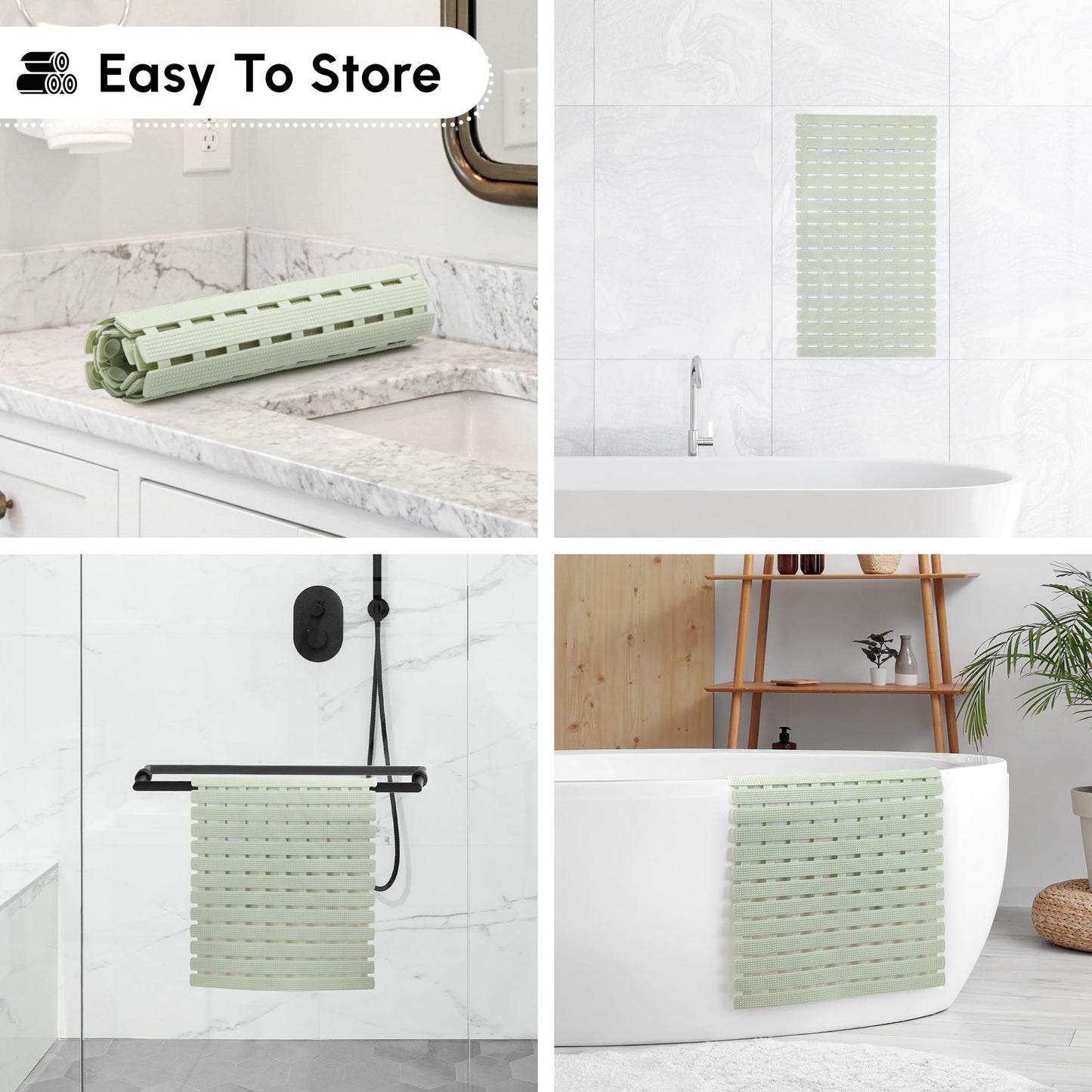 WELTRXE Bath Mat Non Slip Anti Mould, 70 x 40cm Anti Slip Bath Mat for Tub, Super Soft Bathtub Mat