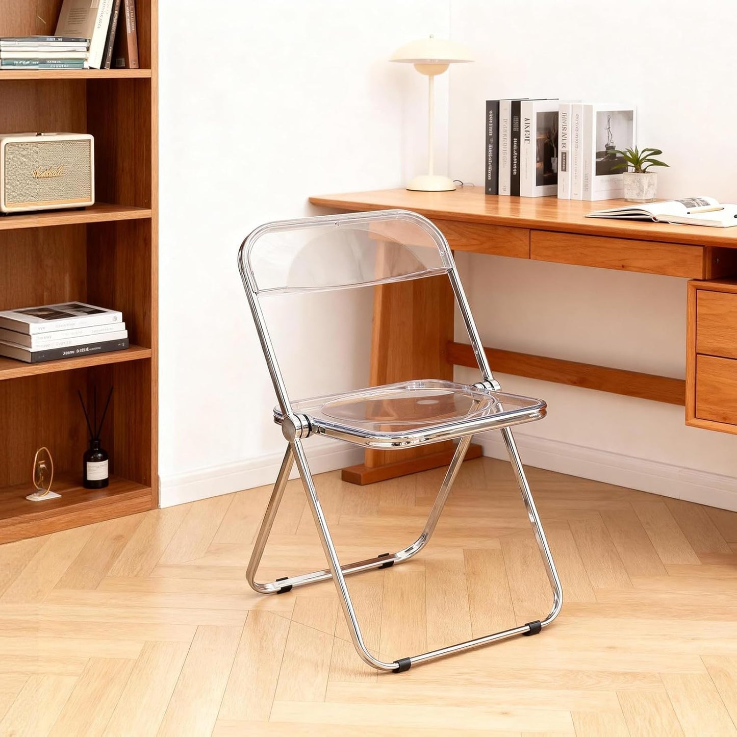 TAO ONE Acrylic Folding Chair Clear Morden Chrome Chair-Clear