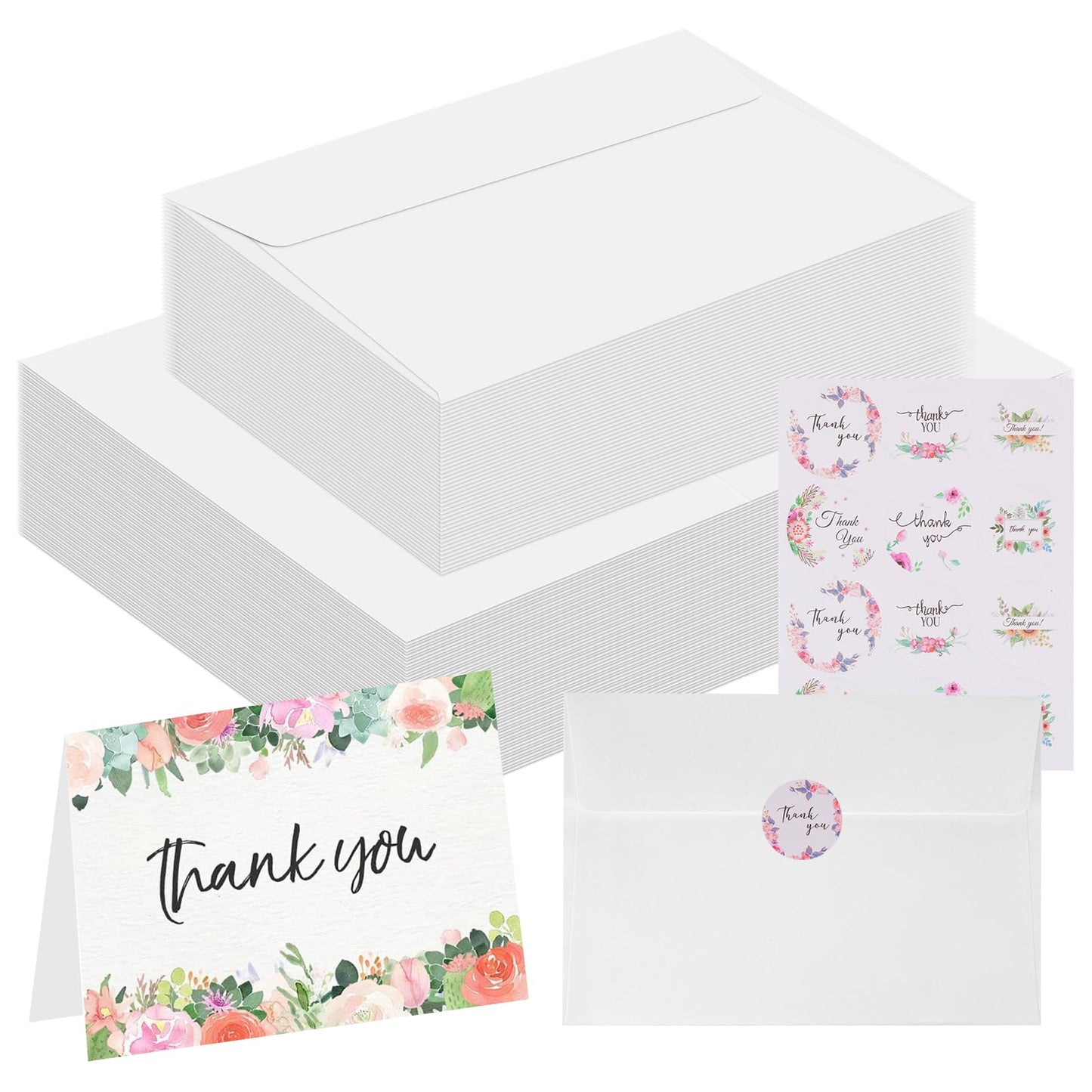 Zylota 60 Sets Watercolour Cards with Envelopes,140lb/300GSM Blank Watercolor Paper,4 x 6 in Foldable Water Colour Postcards for Greeting Card