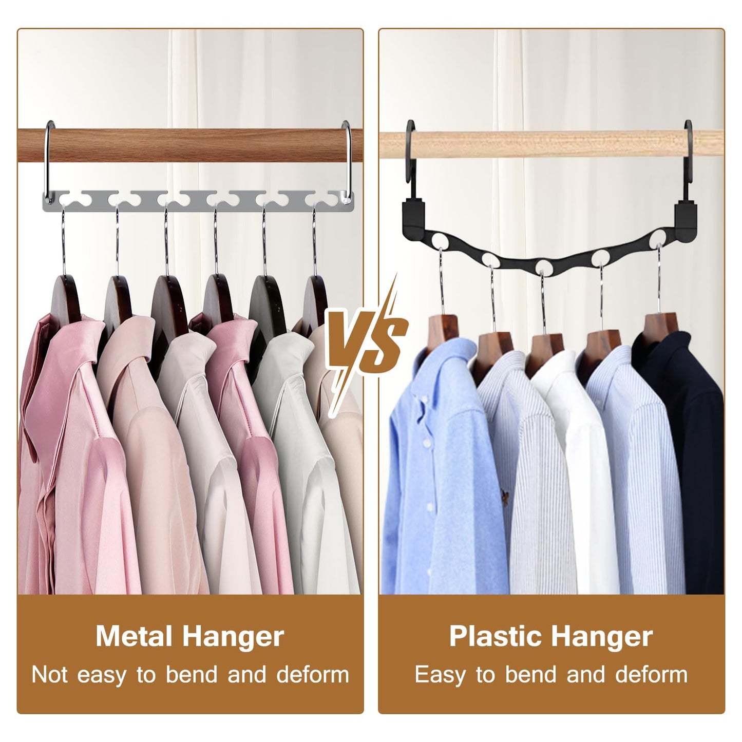 Sindax 20pcs Magical Space Saving Hangers, Stainless Steel Hangers for Clothes, Portable Closet Wardrobe Storage Organiser for Trouser Coat and Suits
