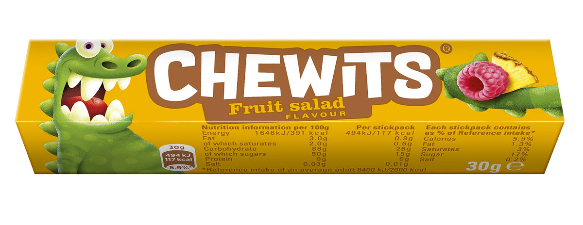 Chewits Fruit Sald Stick Pack 30g x 40, Multi Colour