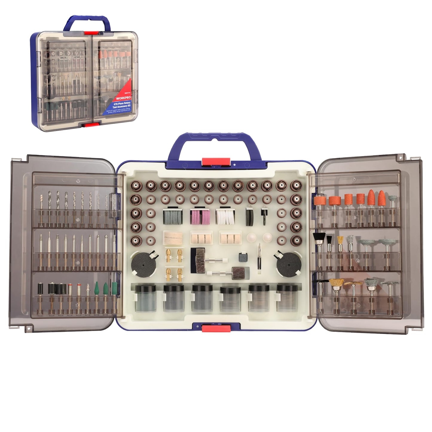 WORKPRO Rotary Tool Accessories Kit, 476pcs Accessory Set, 1/8" Shank Electric Grinder, Fits Dremel Rotary Tool, Great for Cutting, Engraving,