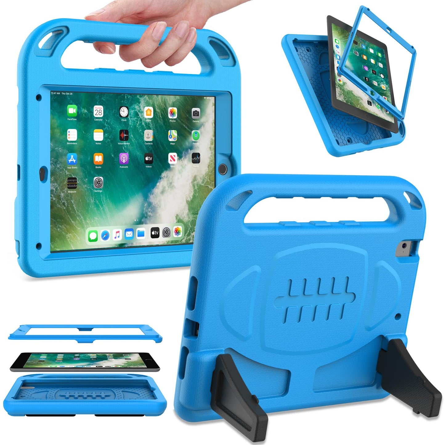SINSO Kids Case for iPad 9.7 inch 6th Generation 2018/5th Generation 2017/iPad Air 2, Built in Screen Protector, Lightweight Shockproof ipad Cover