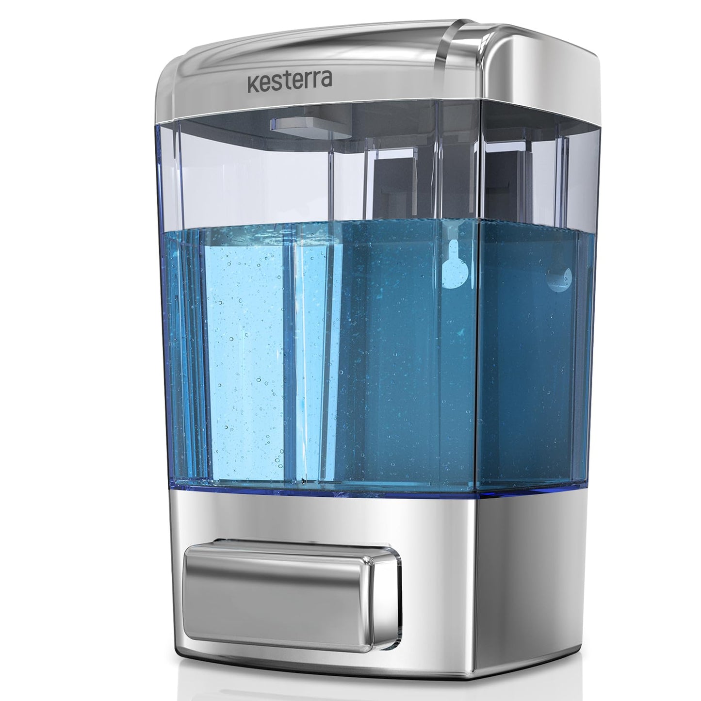 KESTERRA Wall Mounted Soap Dispenser - Hand Manual Kitchen Bathroom Soap Dispenser with Anti-Leakage Nozzle Container for Liquid/Gel/Shampoo/Shower